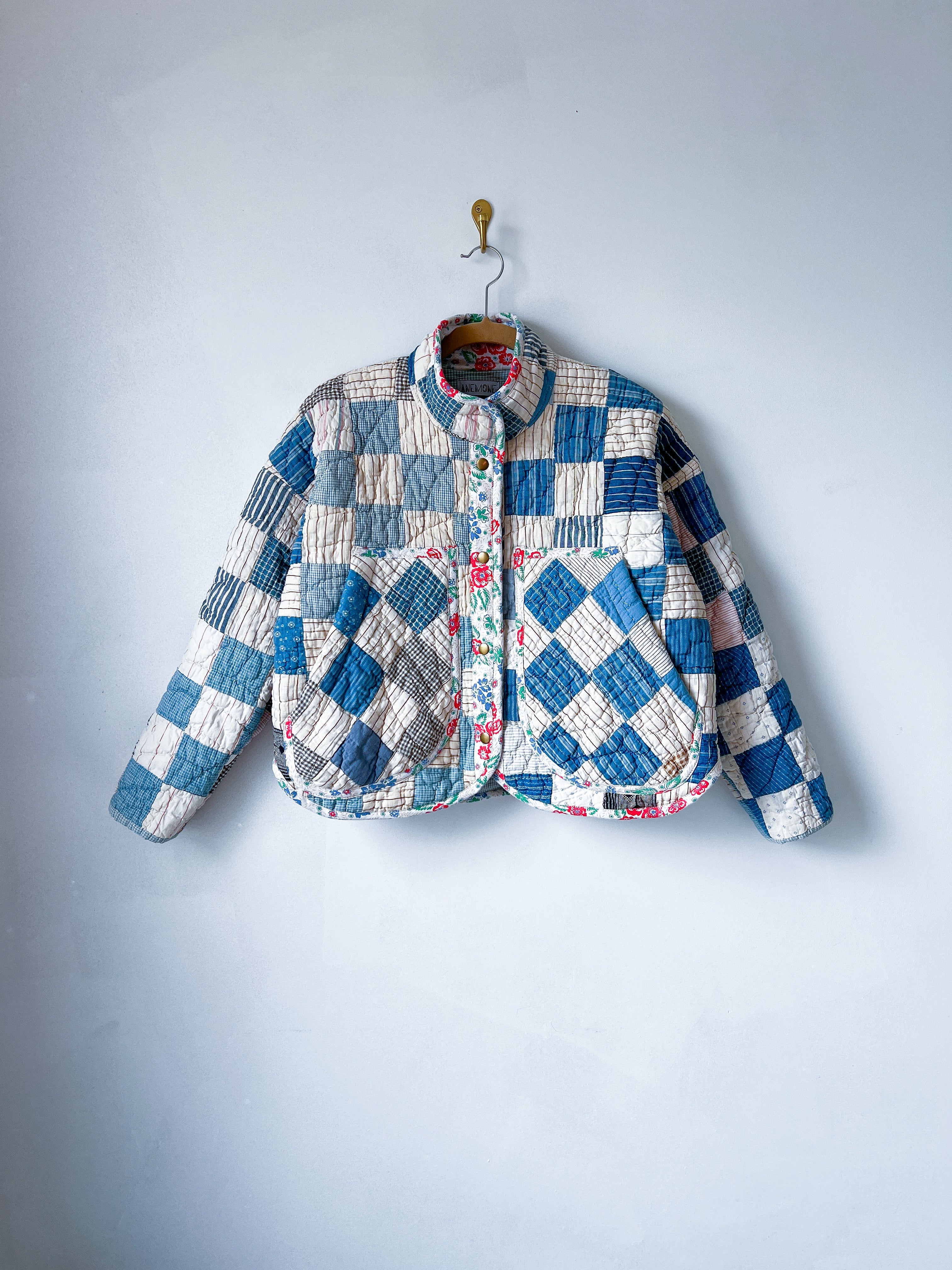 One-of-a-Kind: Patchwork Blues Flora Jacket (S)