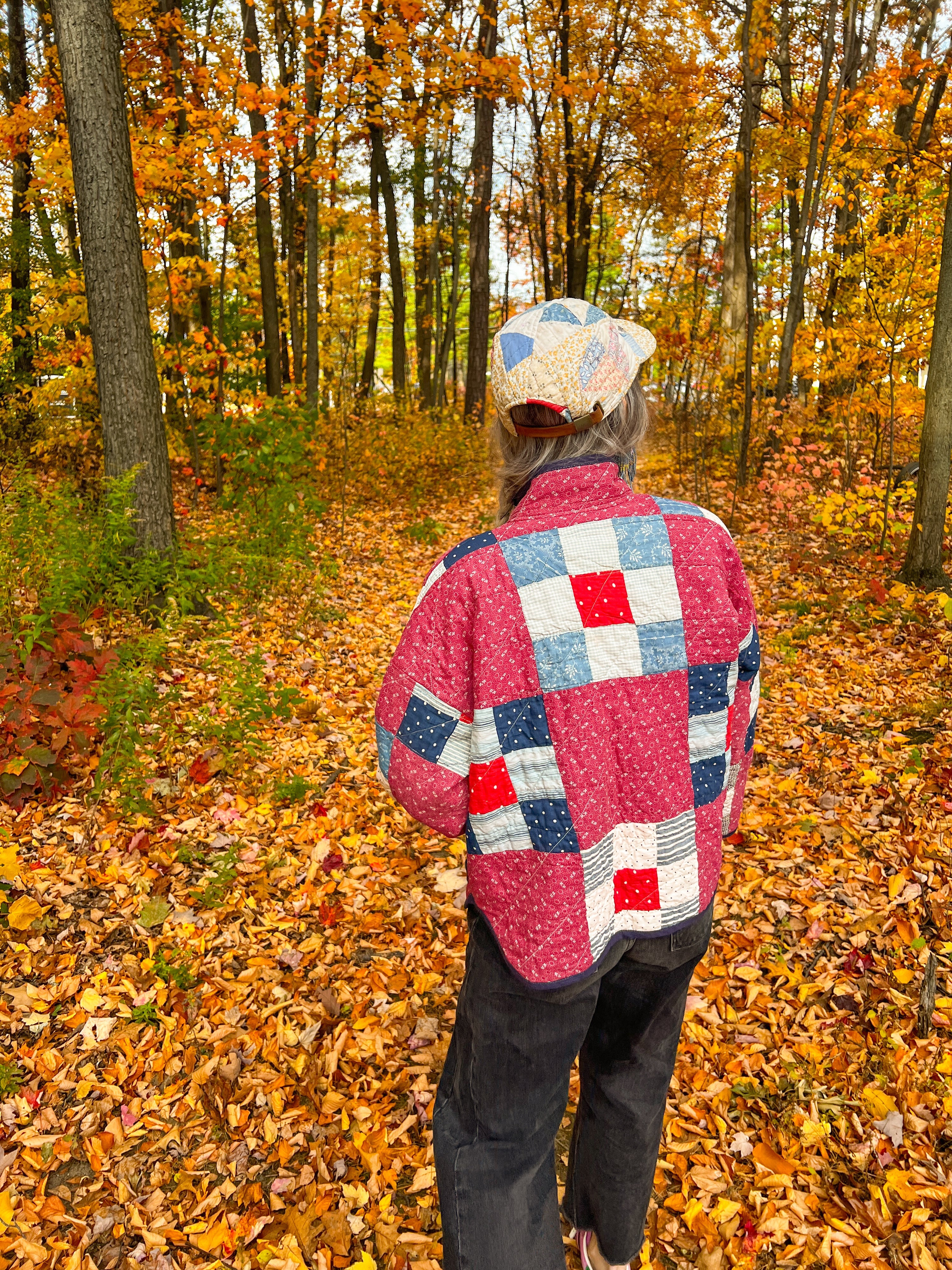 One-of-a-Kind: Nine Patch Flora Jacket (L)