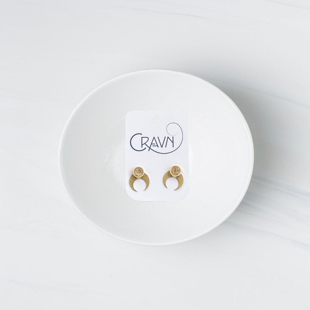 Interchangeable Studs - Brass Moon