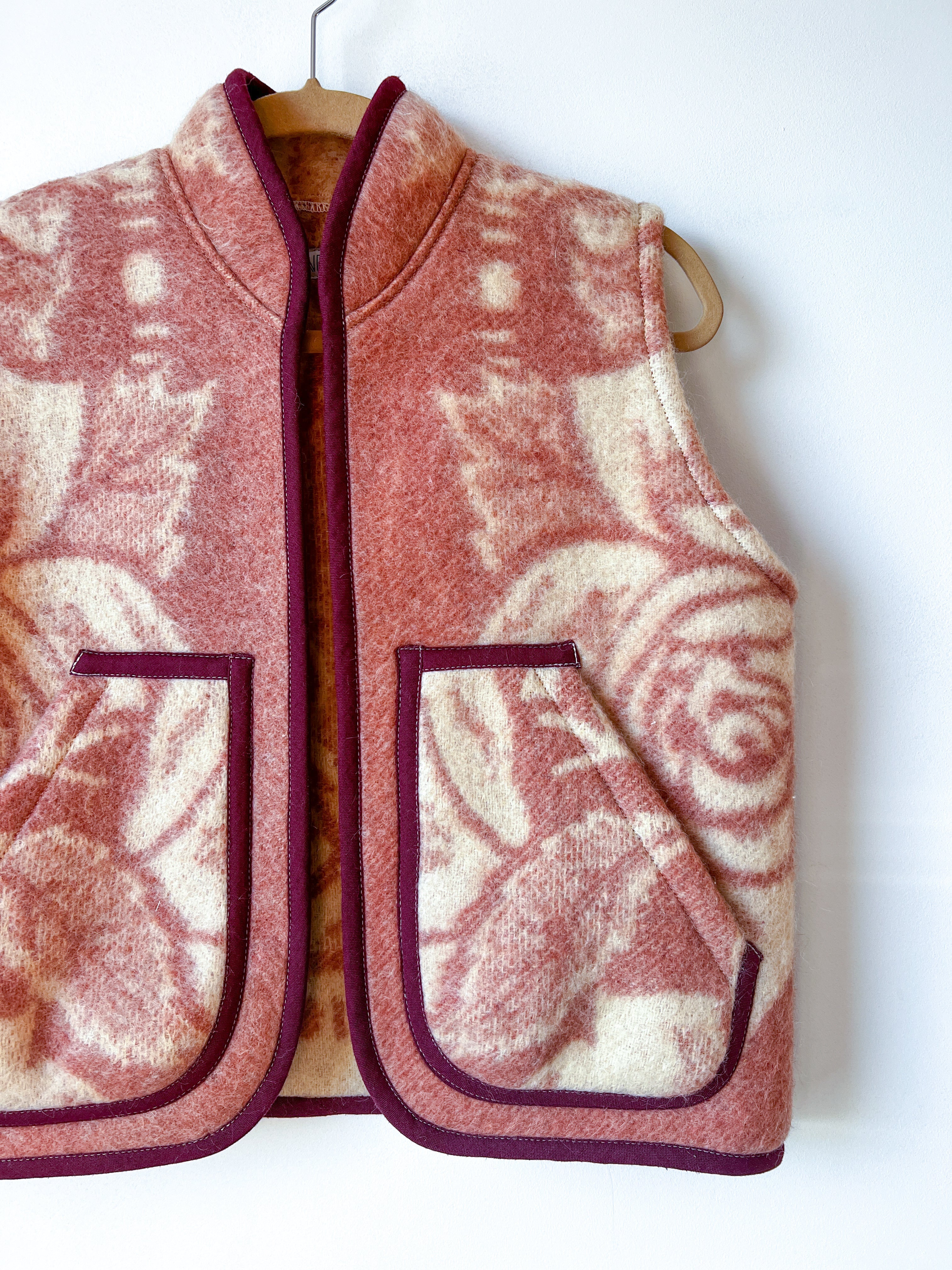 One-of-a-Kind: Vintage Golden Dawn Wool Blanket Vest #1 (XS-M)