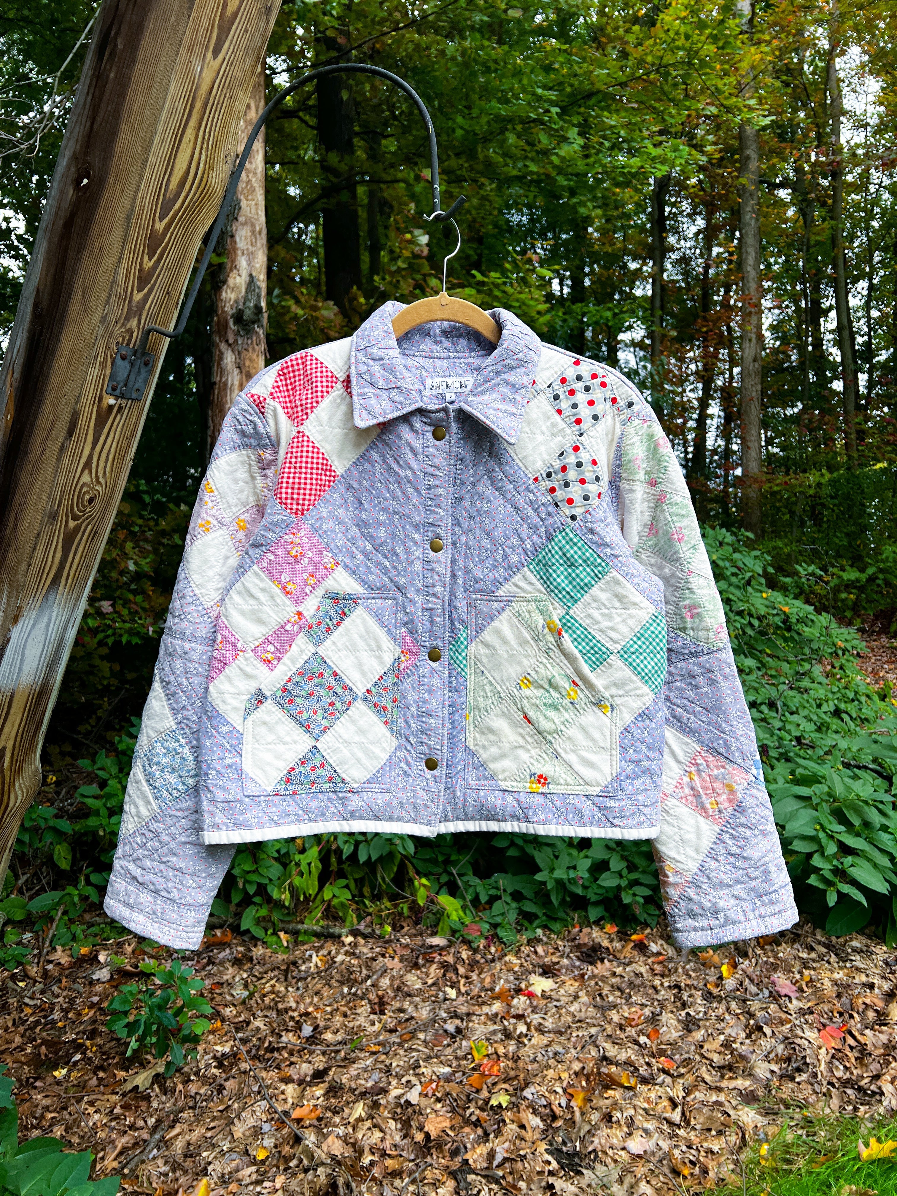 One-of-a-Kind: Nine Patch Cropped Chore Coat (S)