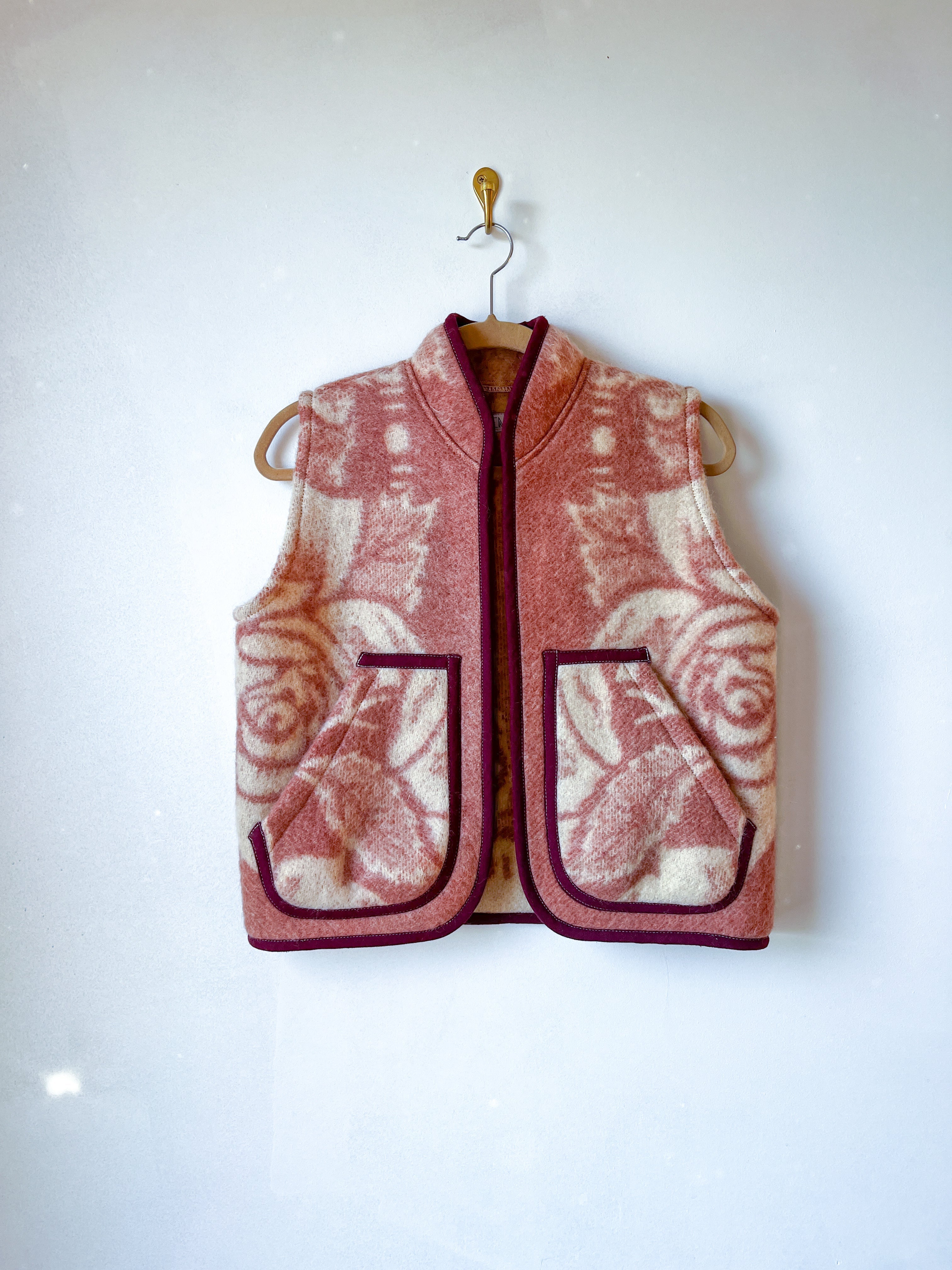 One-of-a-Kind: Vintage Golden Dawn Wool Blanket Vest #1 (XS-M)