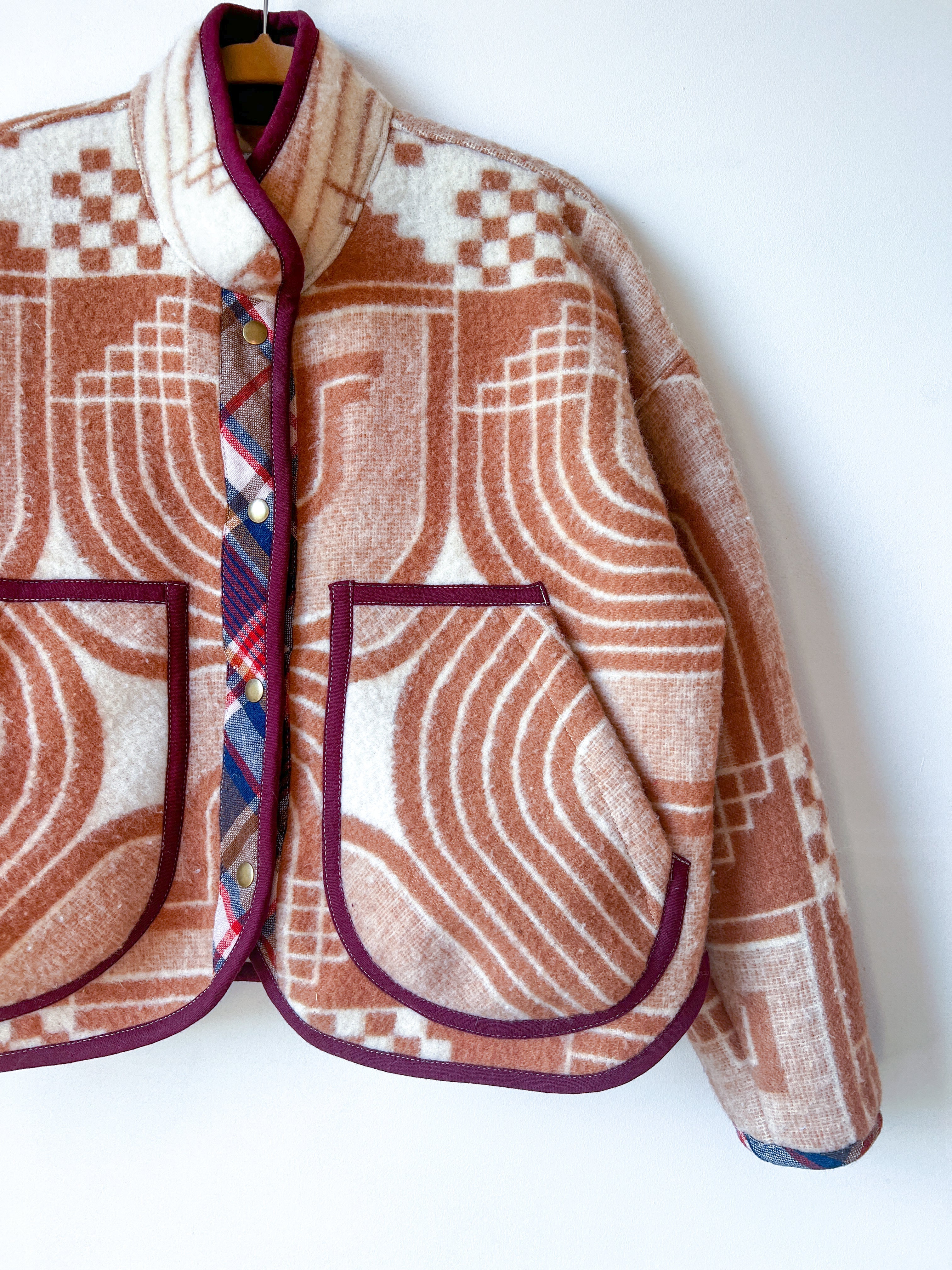 One-of-a-Kind: Vintage Mod Geometric Blanket Flora Jacket (S)