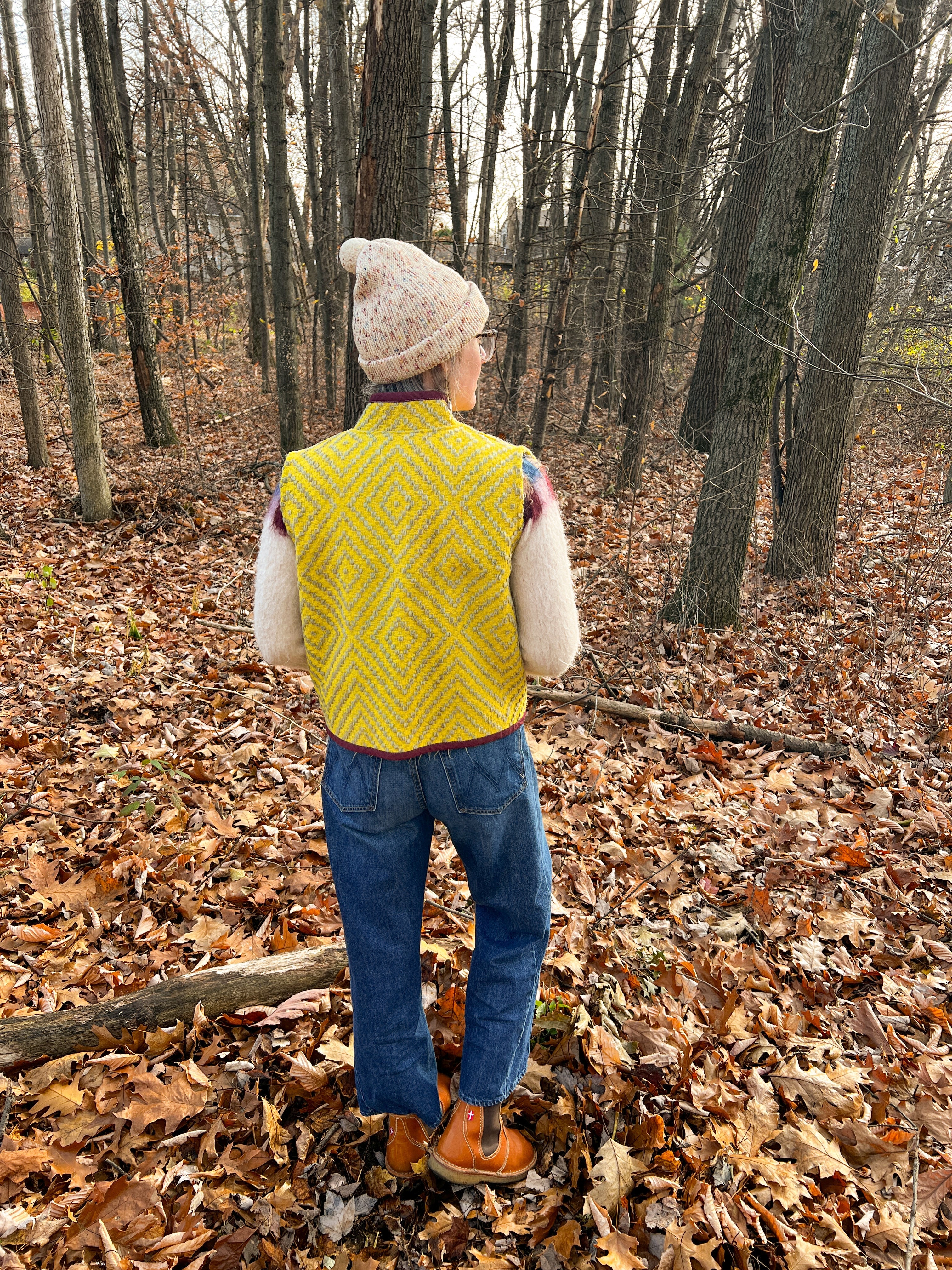 One-of-a-Kind: Woven Wool Coverlet Vest (XS-M)