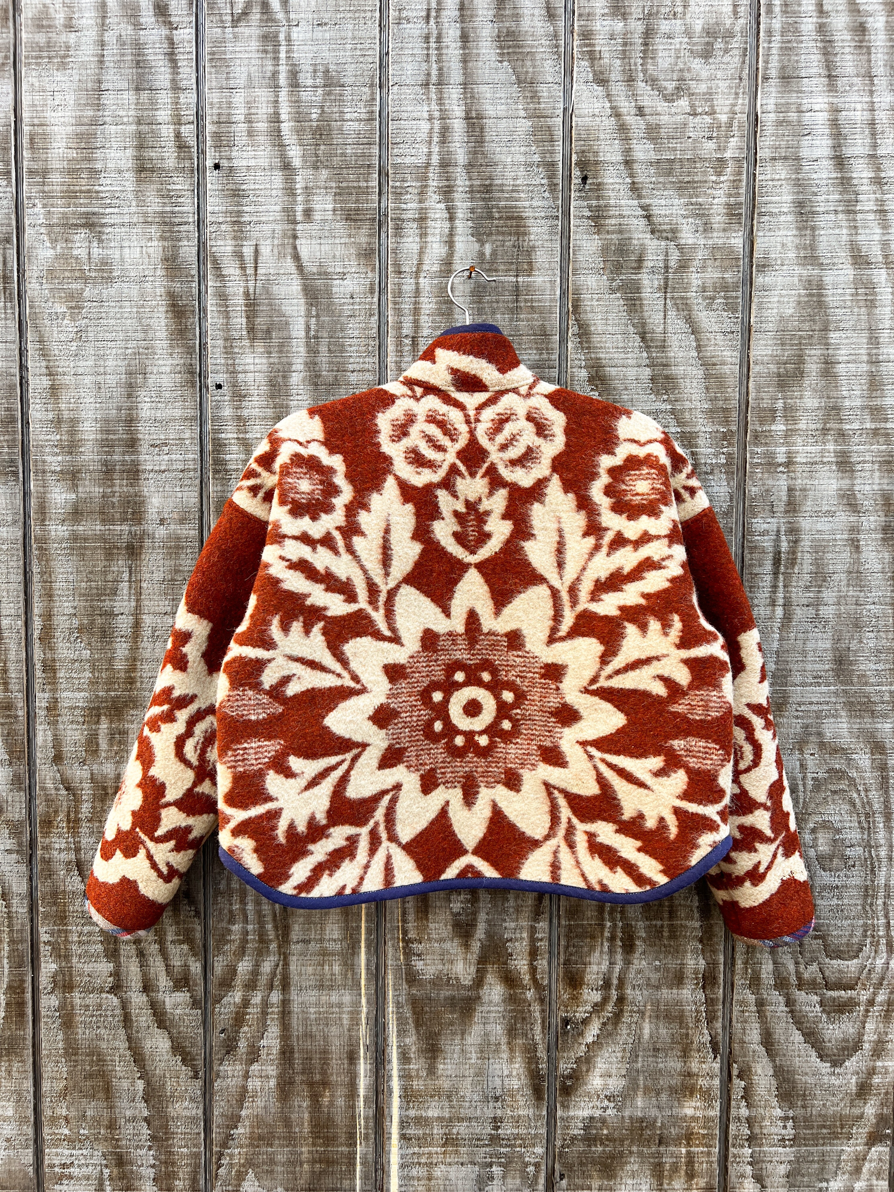 One-of-a-Kind: Ukrainian Floral Wool Blanket Flora Jacket (XS)