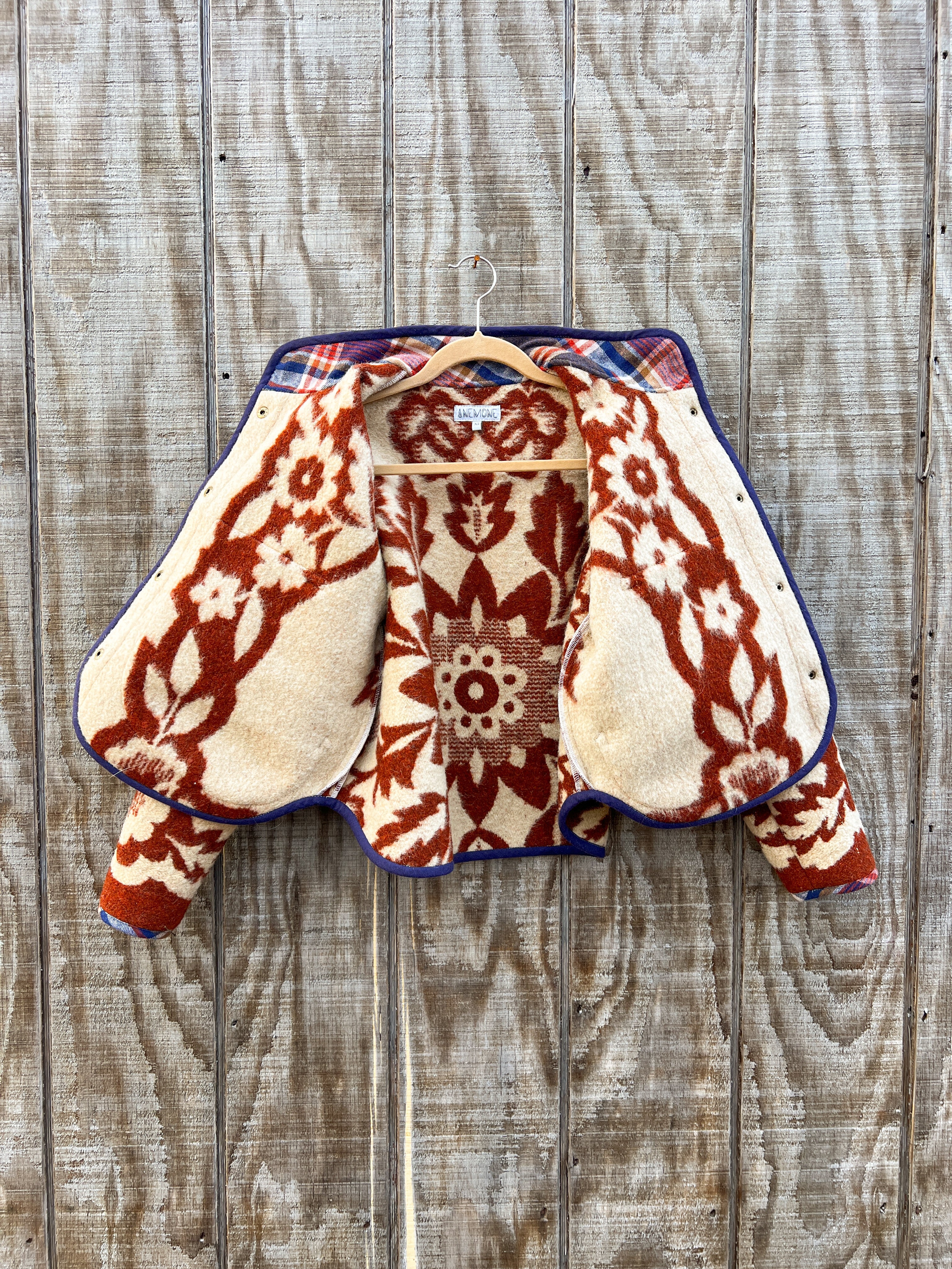 One-of-a-Kind: Ukrainian Floral Wool Blanket Flora Jacket (XS)