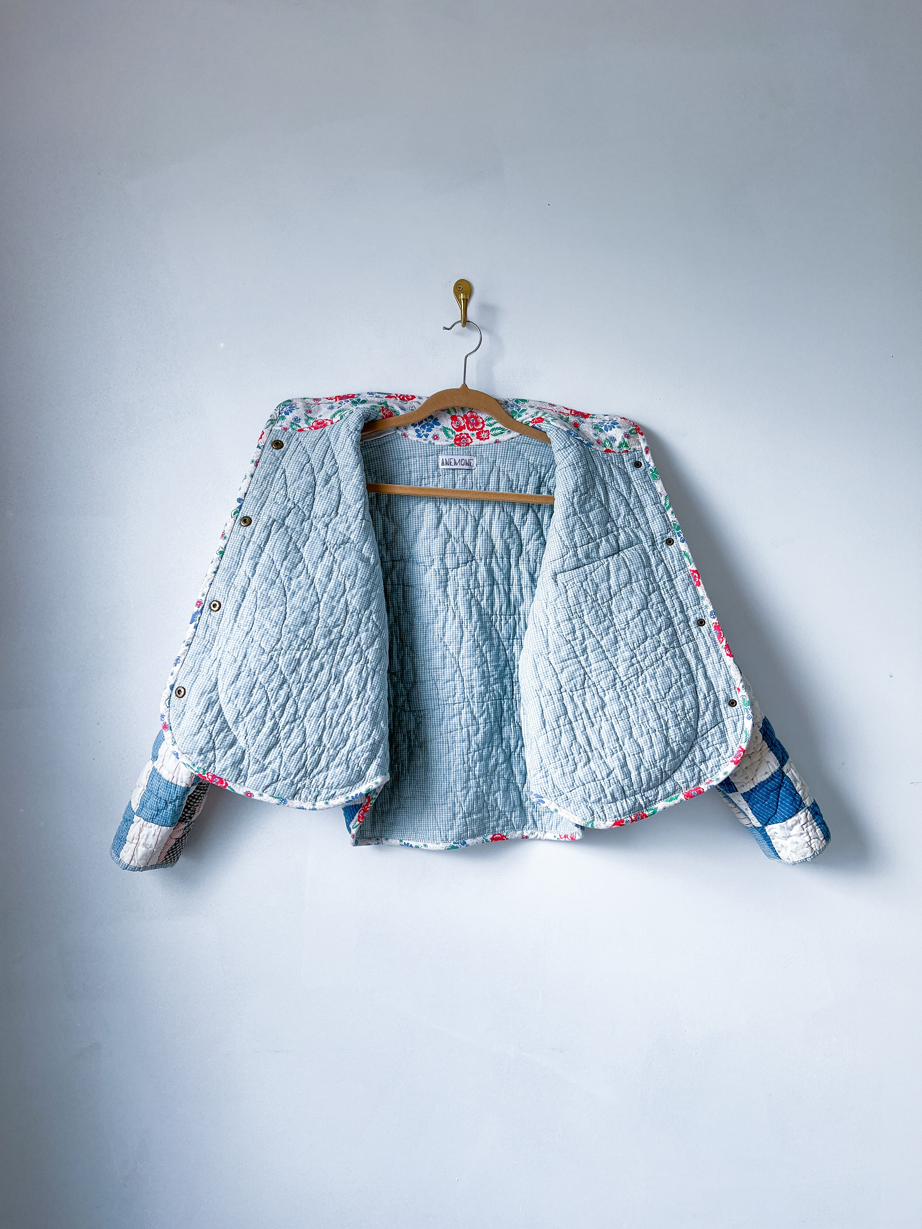 One-of-a-Kind: Patchwork Blues Flora Jacket (S)