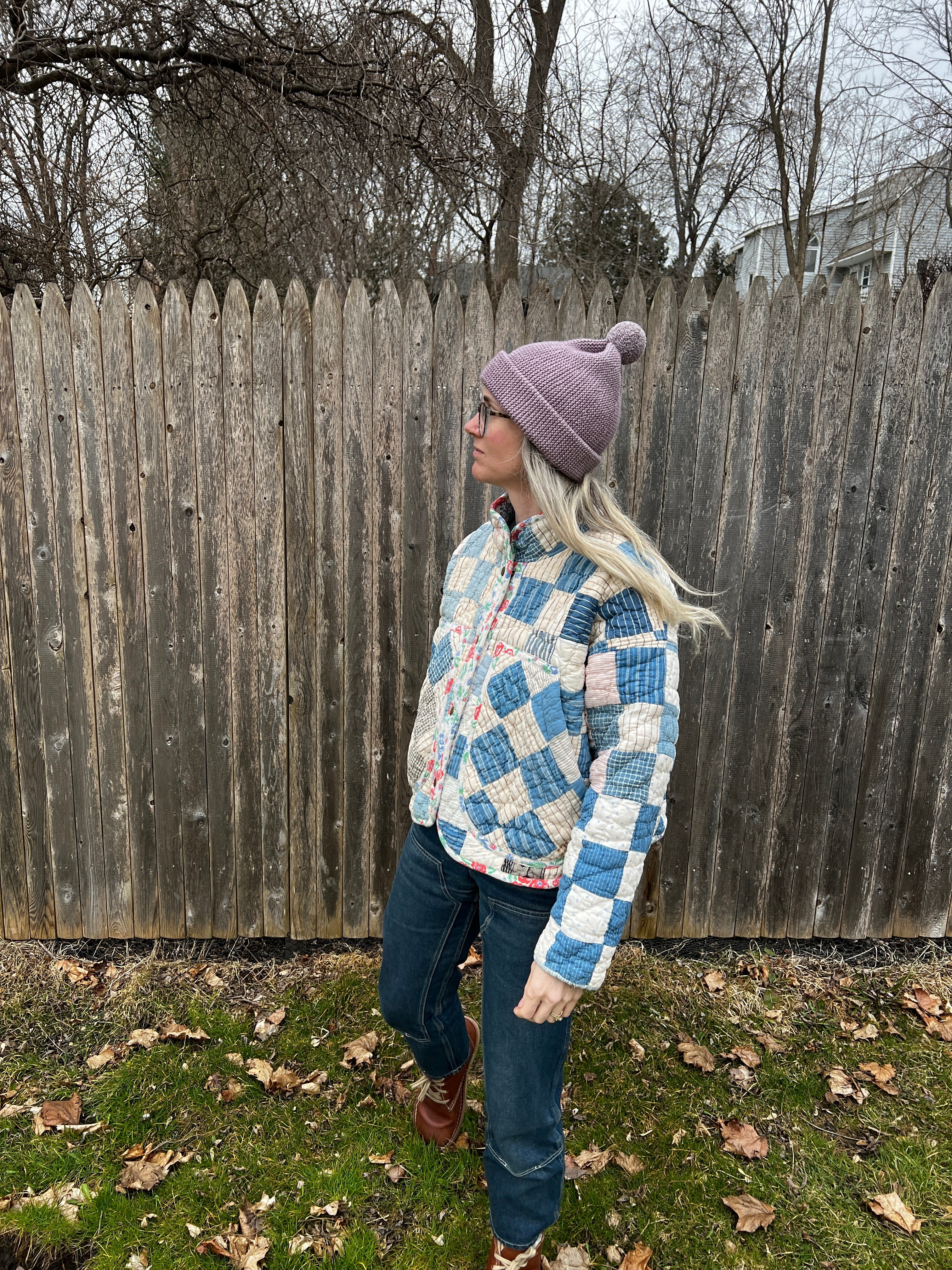 One-of-a-Kind: Patchwork Blues Flora Jacket (S)