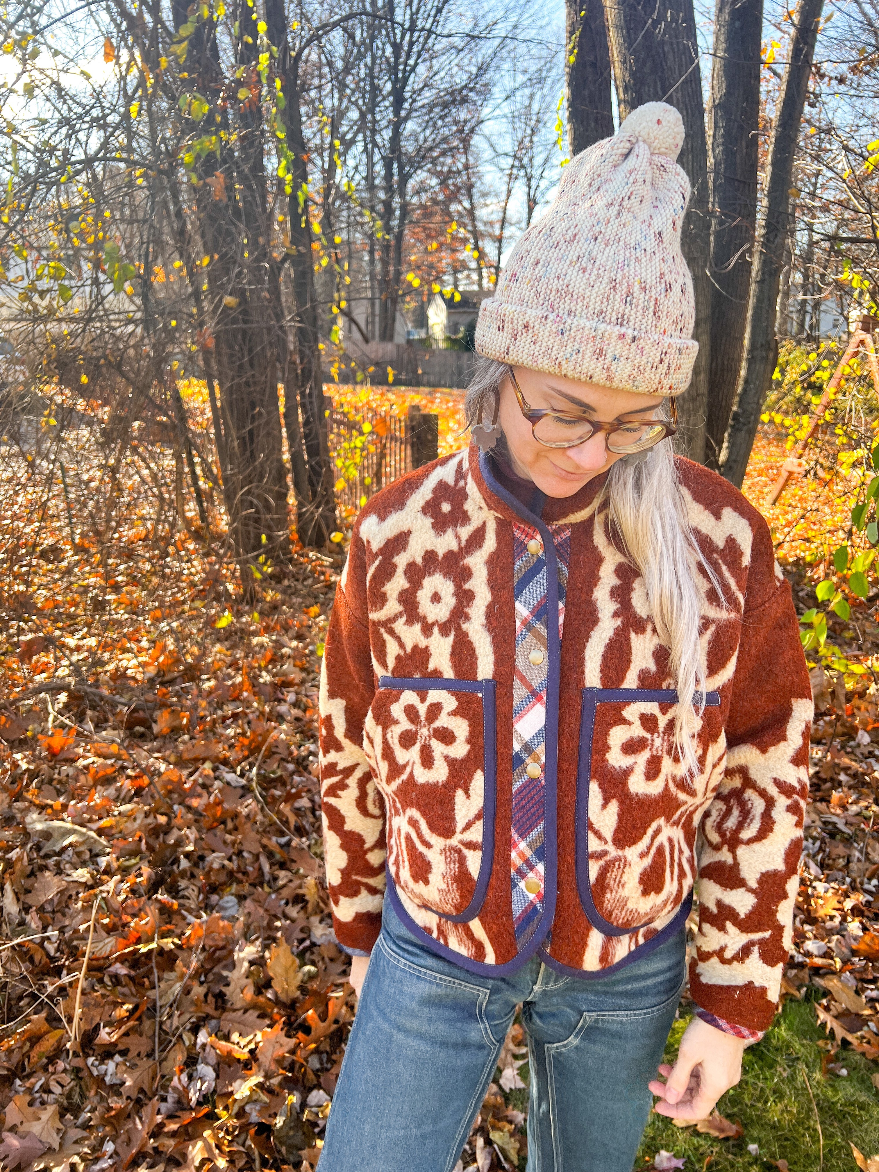 One-of-a-Kind: Ukrainian Floral Wool Blanket Flora Jacket (XS)