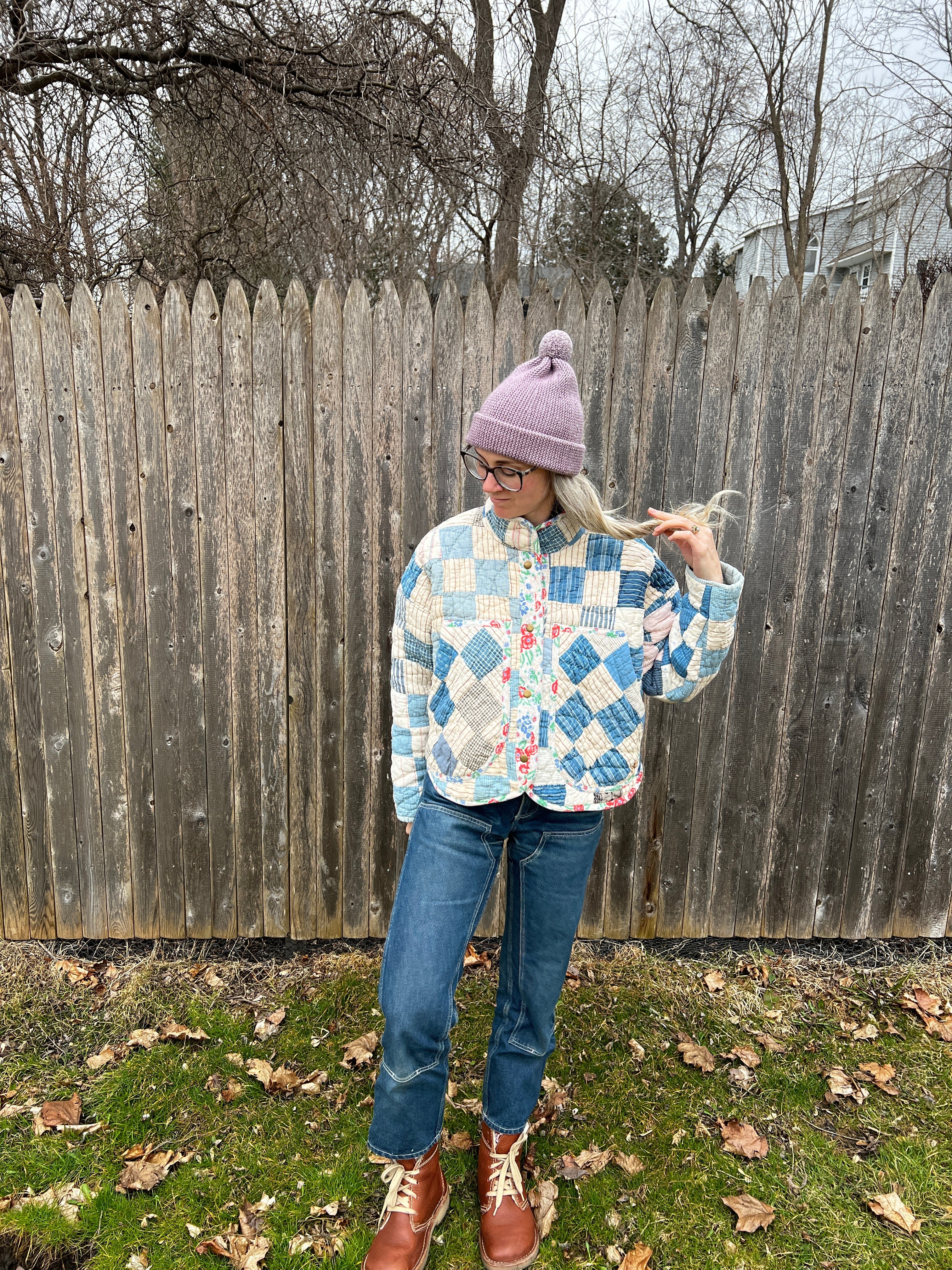 One-of-a-Kind: Patchwork Blues Flora Jacket (S)