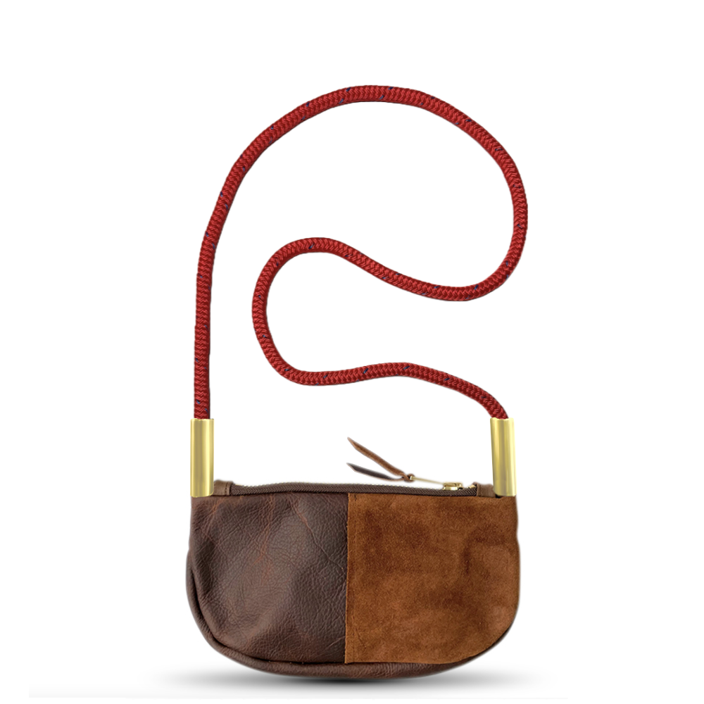 Zip Crossbody in Brown Leather