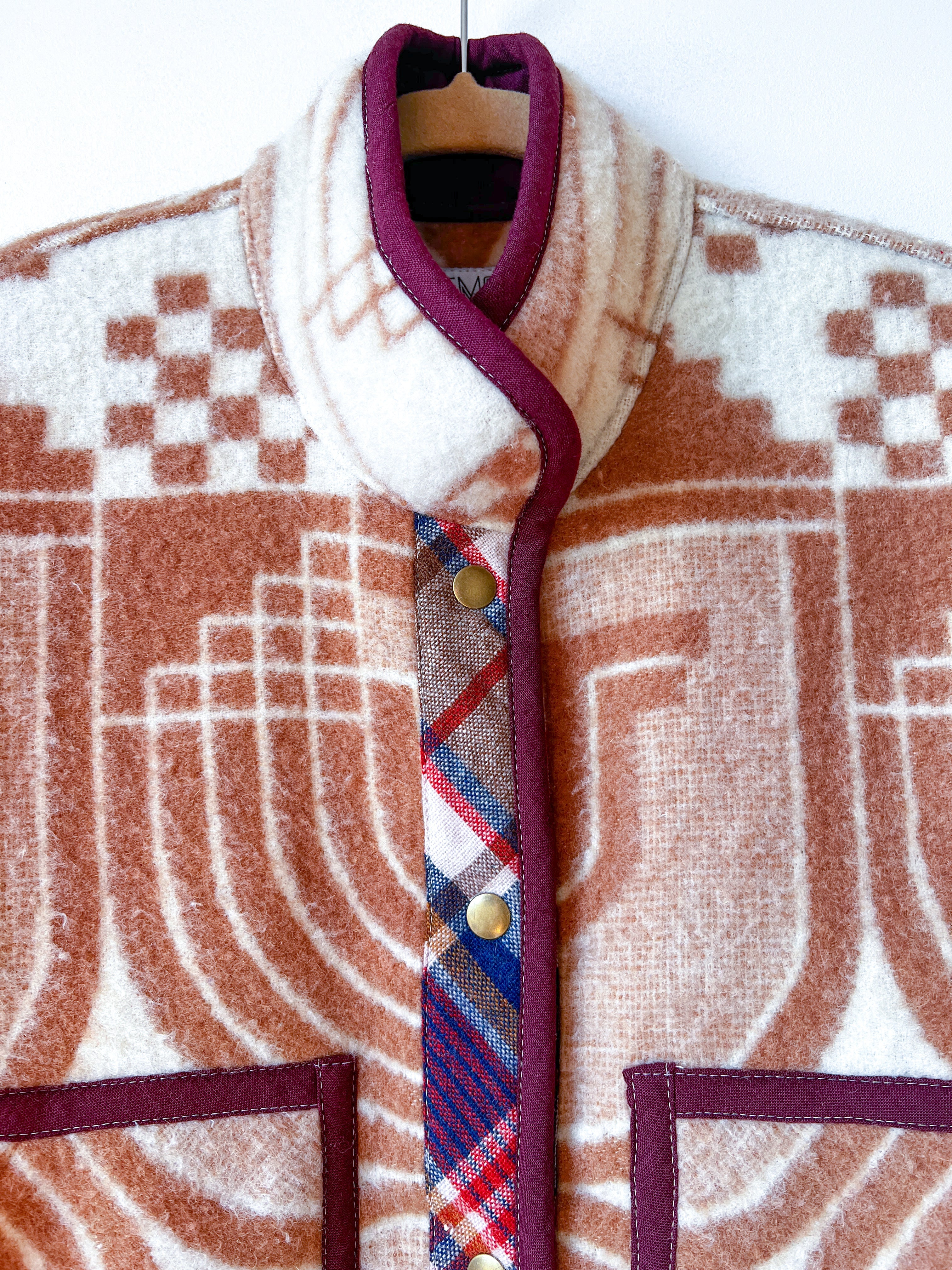 One-of-a-Kind: Vintage Mod Geometric Blanket Flora Jacket (S)