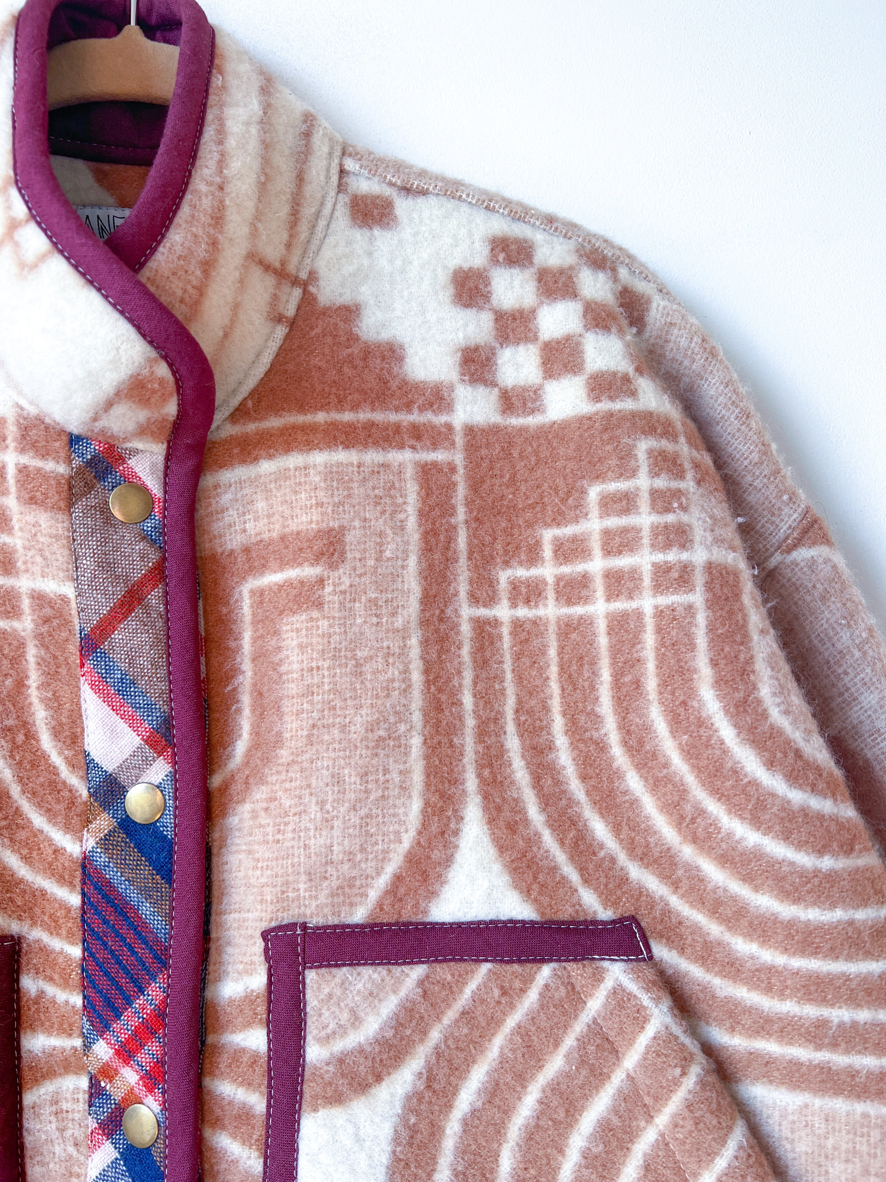 One-of-a-Kind: Vintage Mod Geometric Blanket Flora Jacket (S)