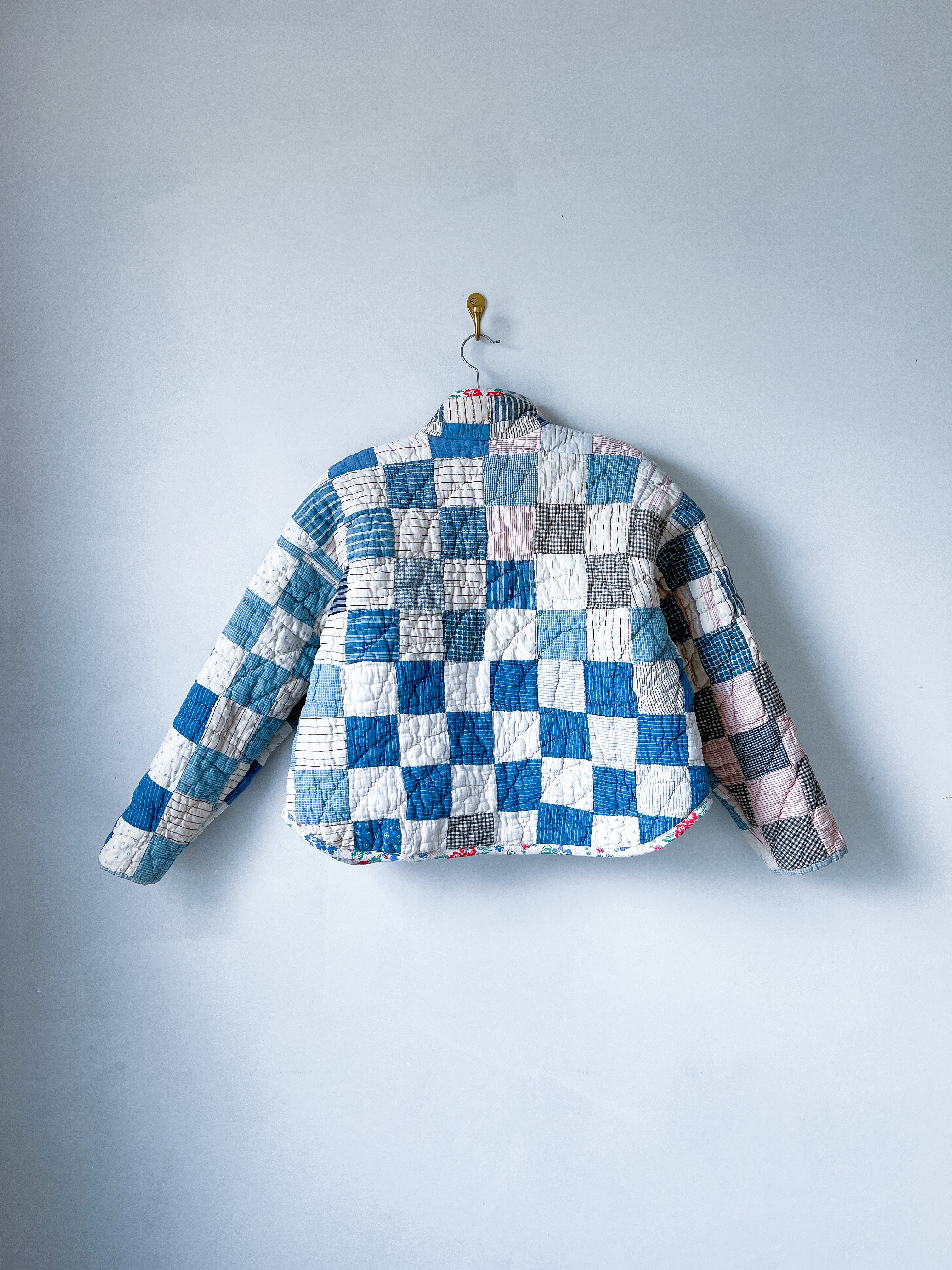 One-of-a-Kind: Patchwork Blues Flora Jacket (S)