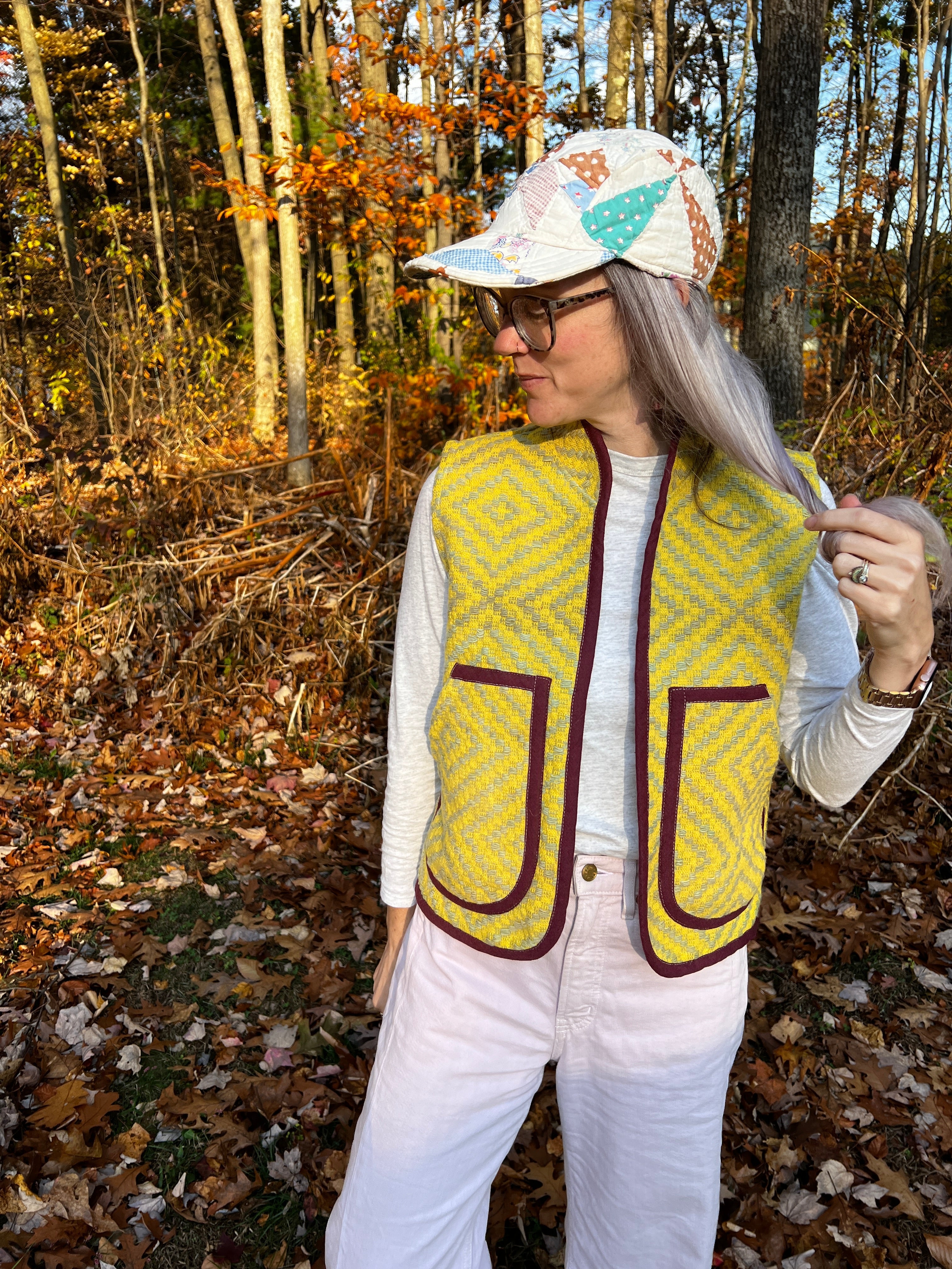 One-of-a-Kind: Woven Wool Coverlet Vest (XS-M)