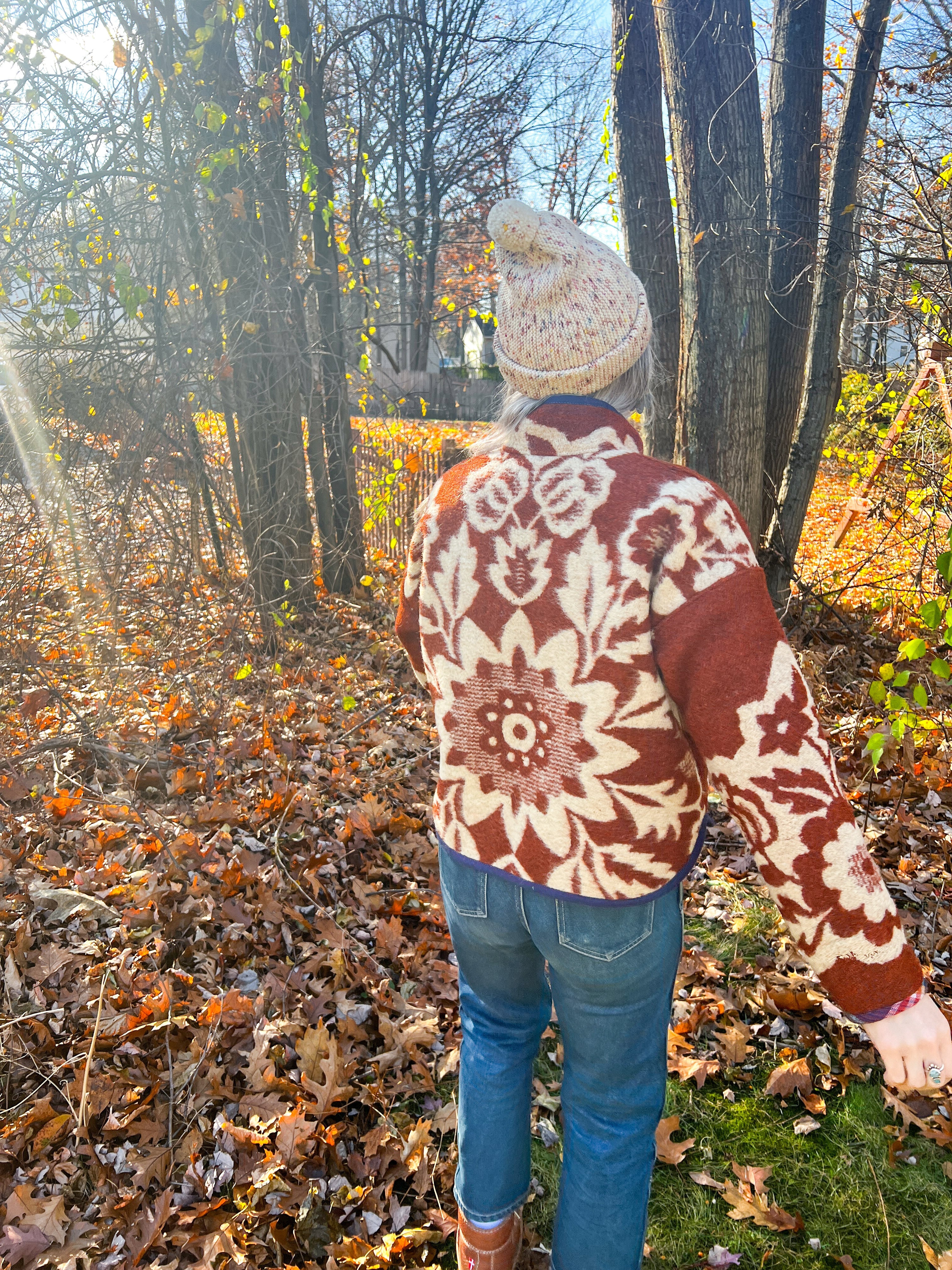 One-of-a-Kind: Ukrainian Floral Wool Blanket Flora Jacket (XS)