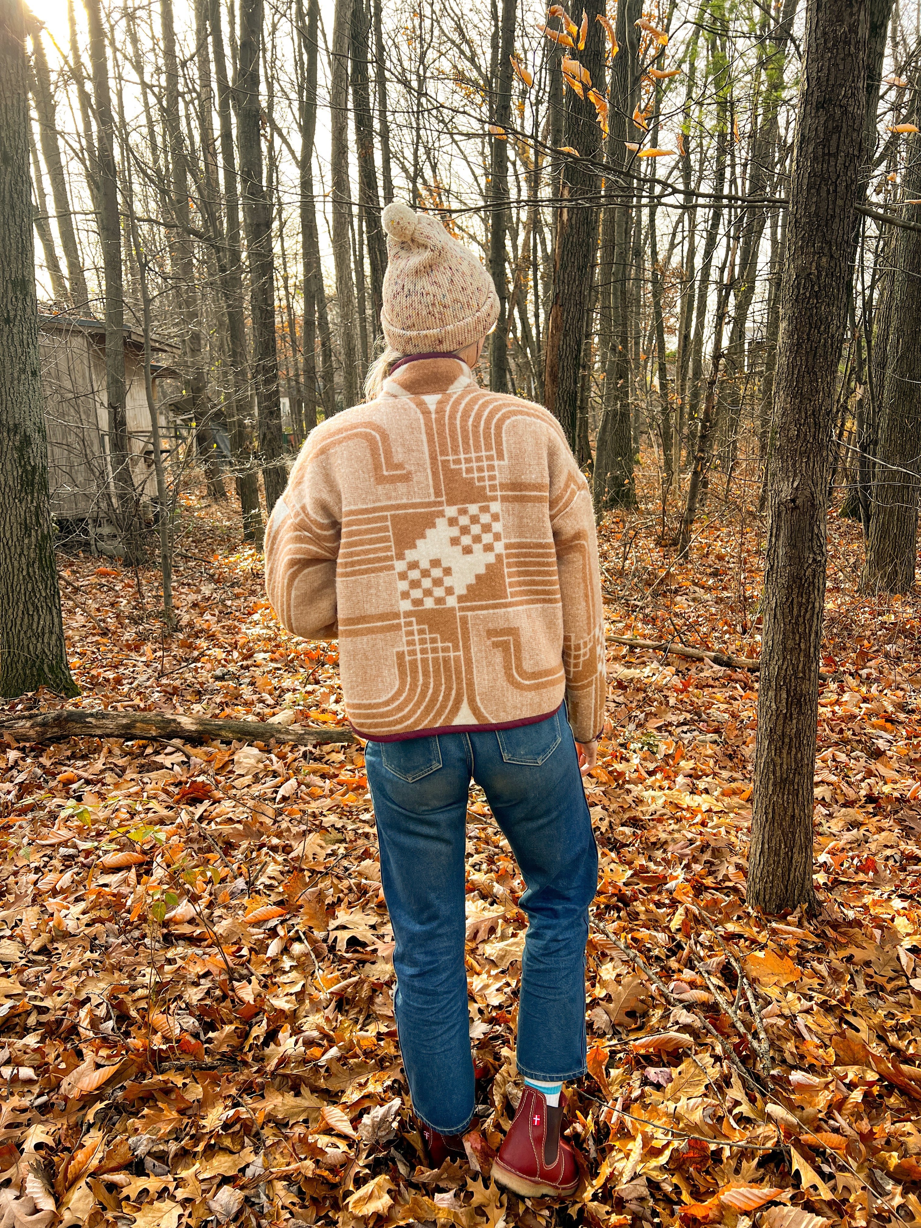 One-of-a-Kind: Vintage Mod Geometric Blanket Flora Jacket (S)