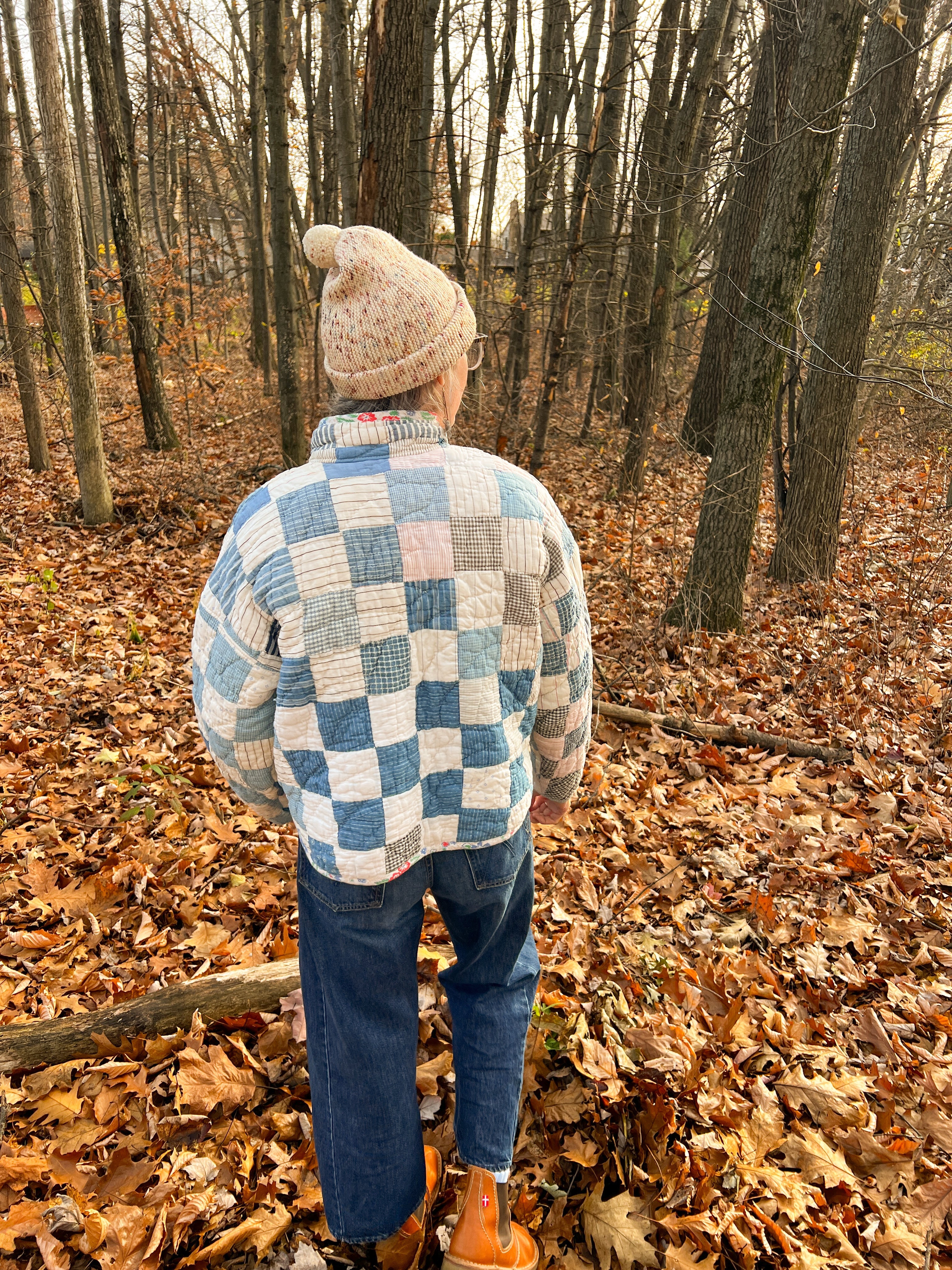 One-of-a-Kind: Patchwork Blues Flora Jacket (S)