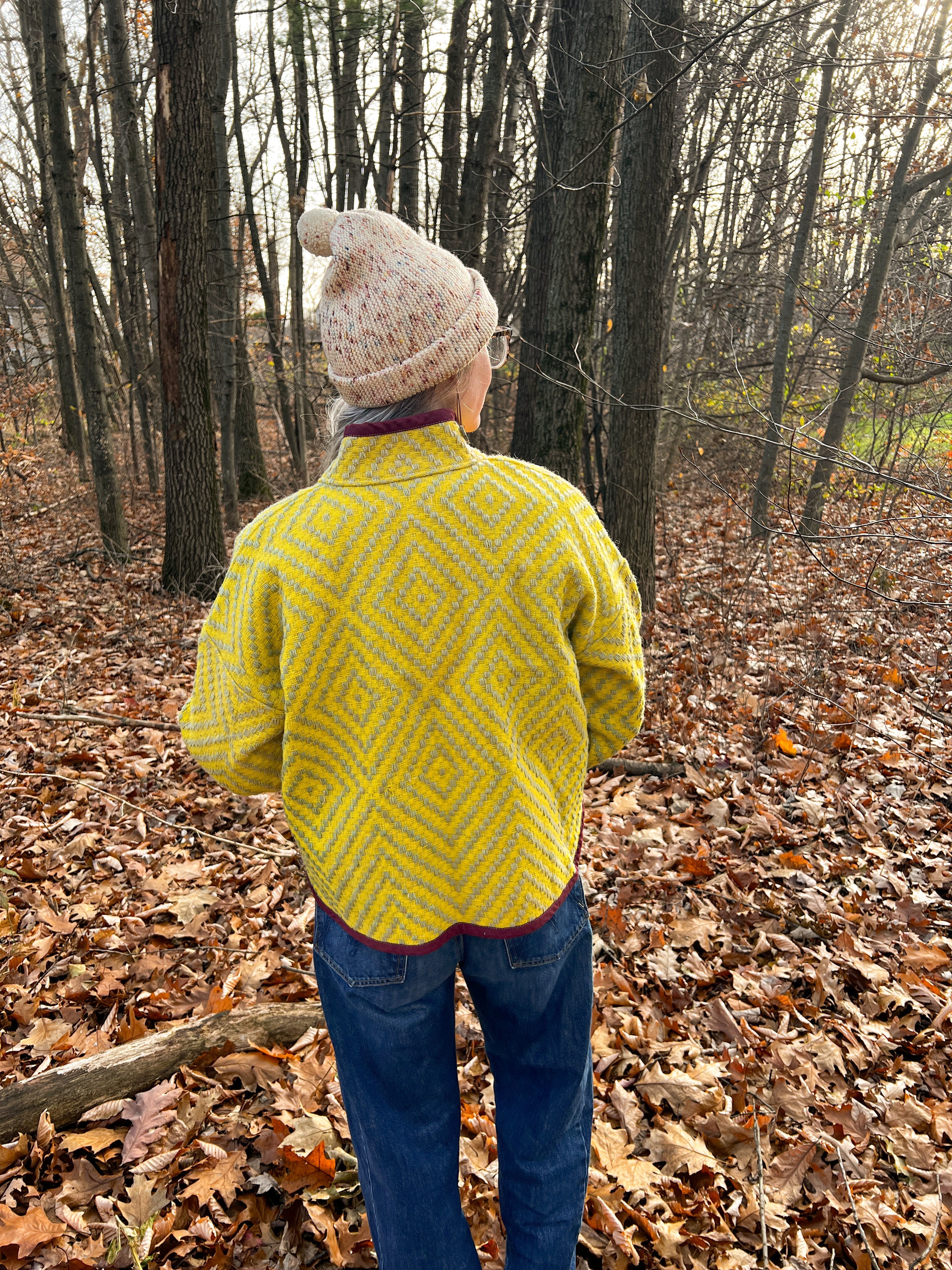 One-of-a-Kind: Woven Wool Coverlet Flora Jacket (S)