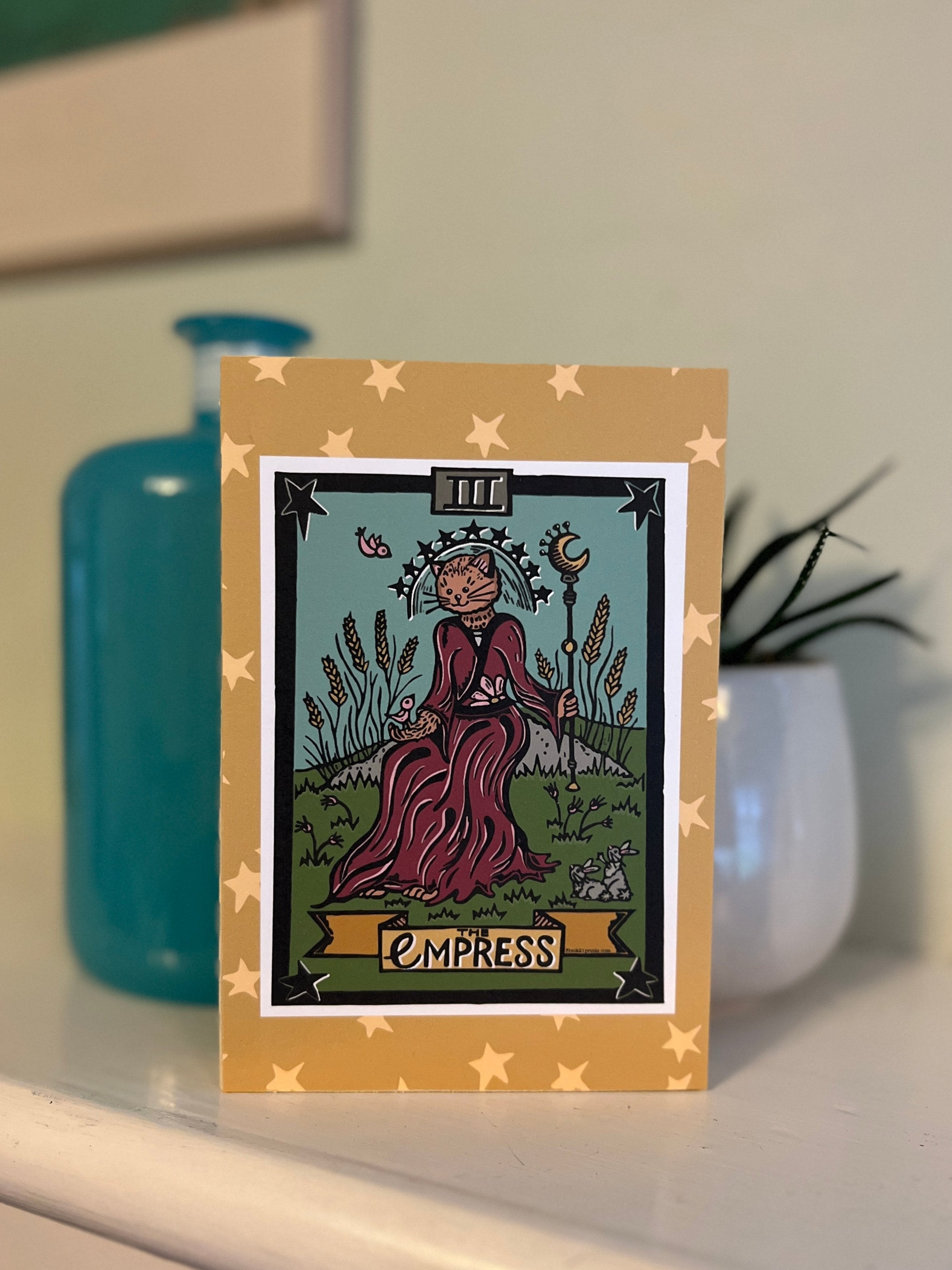 The Empress Tarot 4" x 6" Wood Block - ready to hang