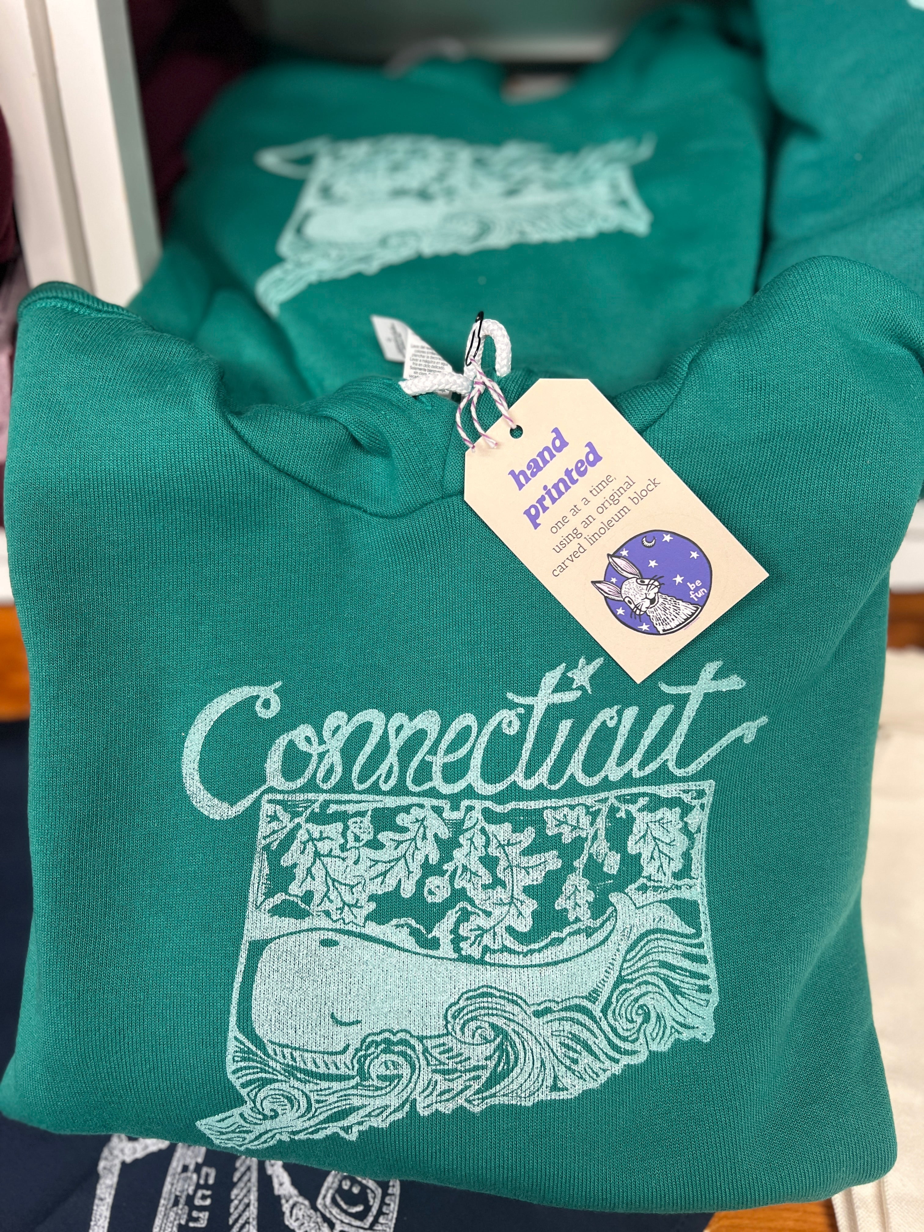 Connecticut State with Whale Sweatshirt - Hoodie - Limited Edition