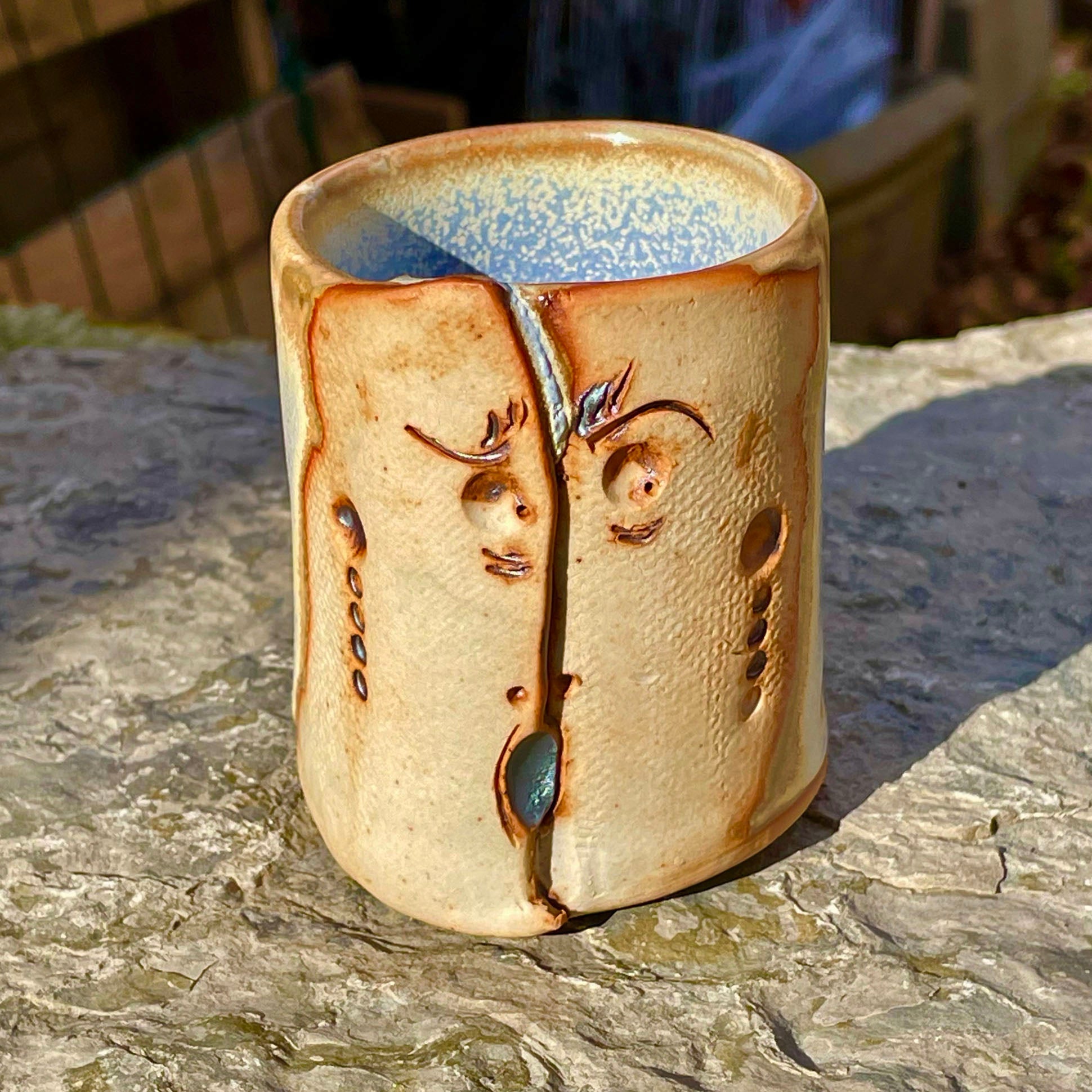 Stoneware Tiny Face Tumbler (#A)