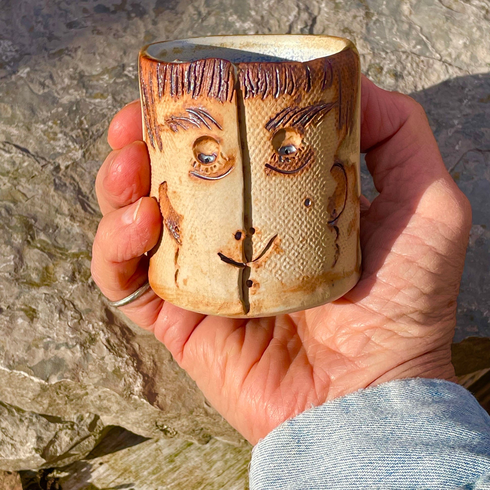 Stoneware Tiny Face Tumbler (#B)