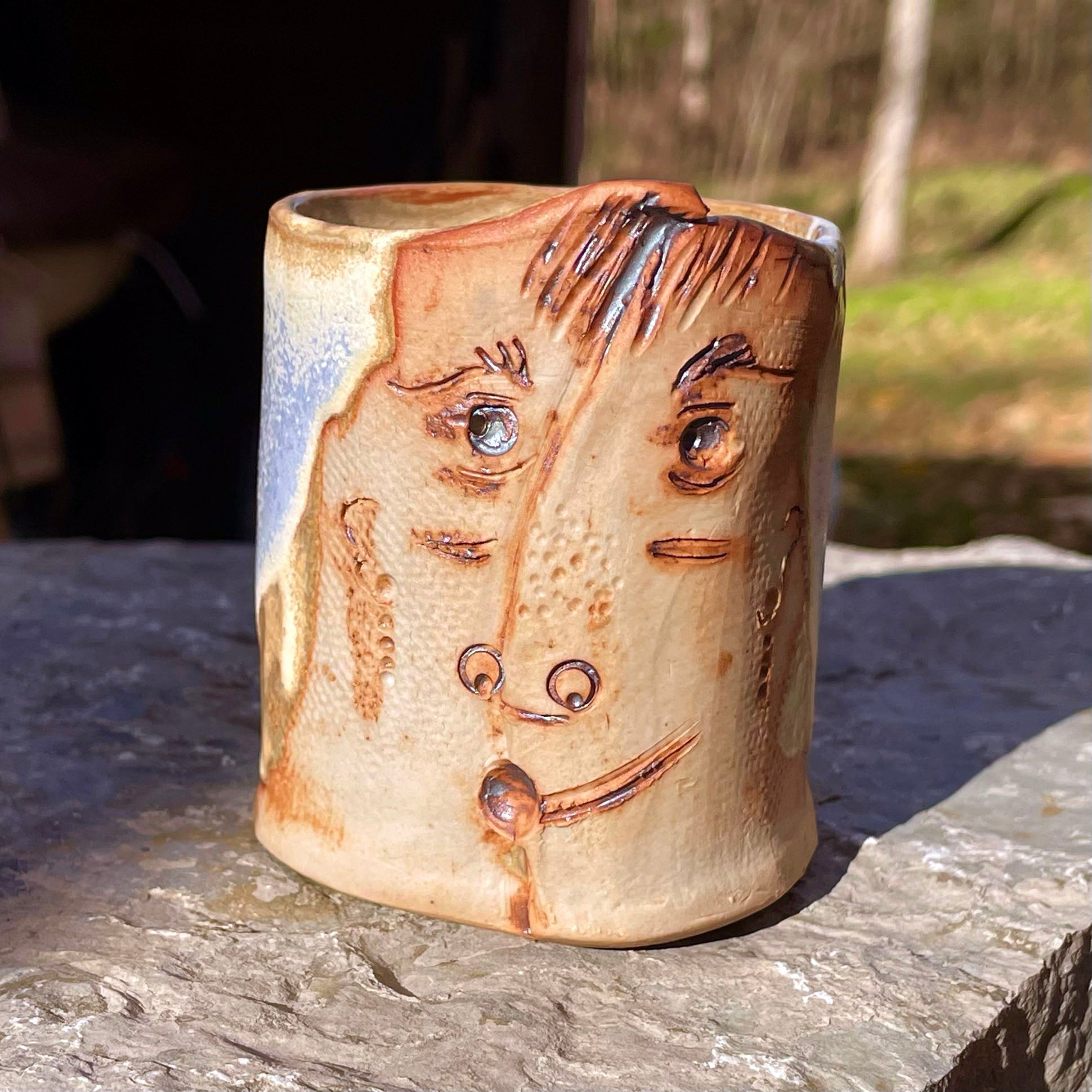 Stoneware Tiny Face Tumbler (#E)