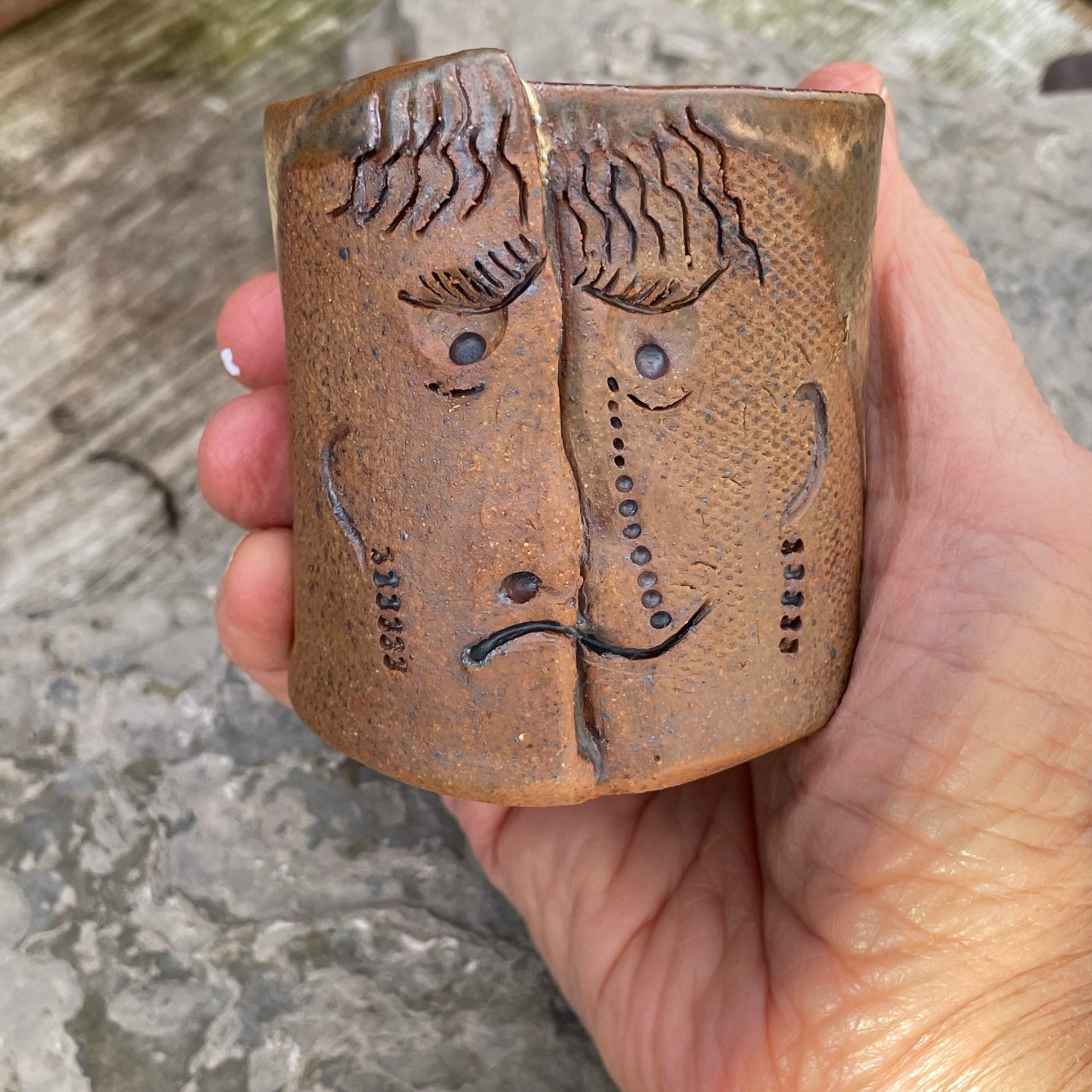 Stoneware Tiny Face Tumbler (#G)