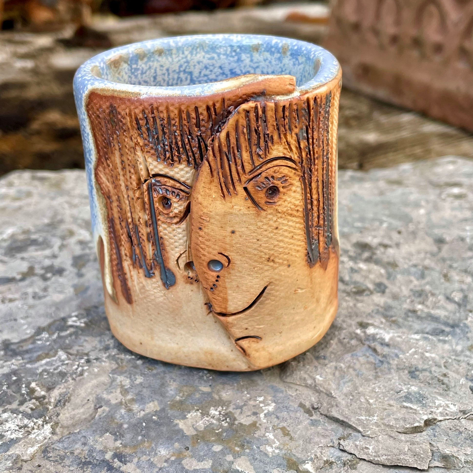 Stoneware Tiny Face Tumbler (#H)