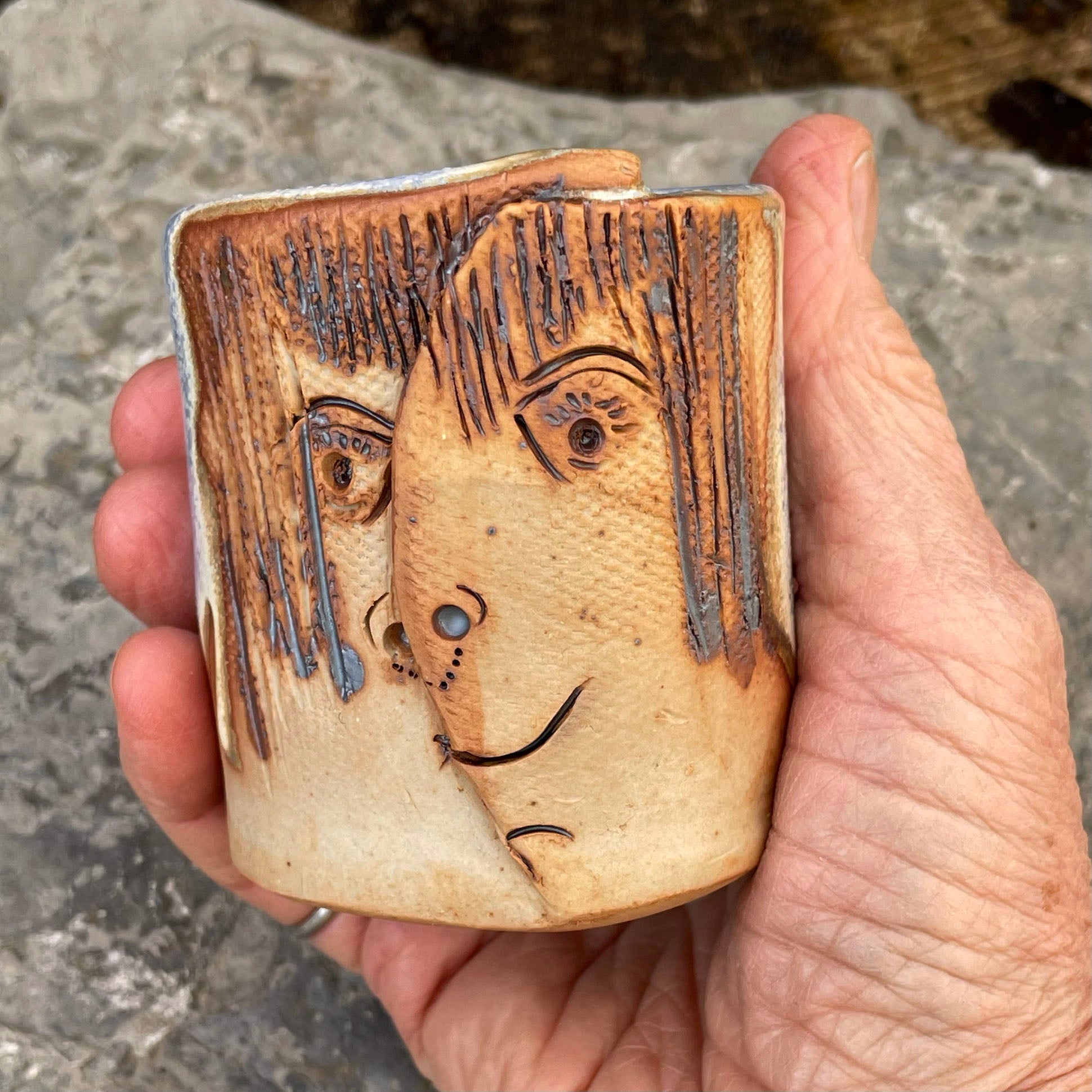 Stoneware Tiny Face Tumbler (#H)