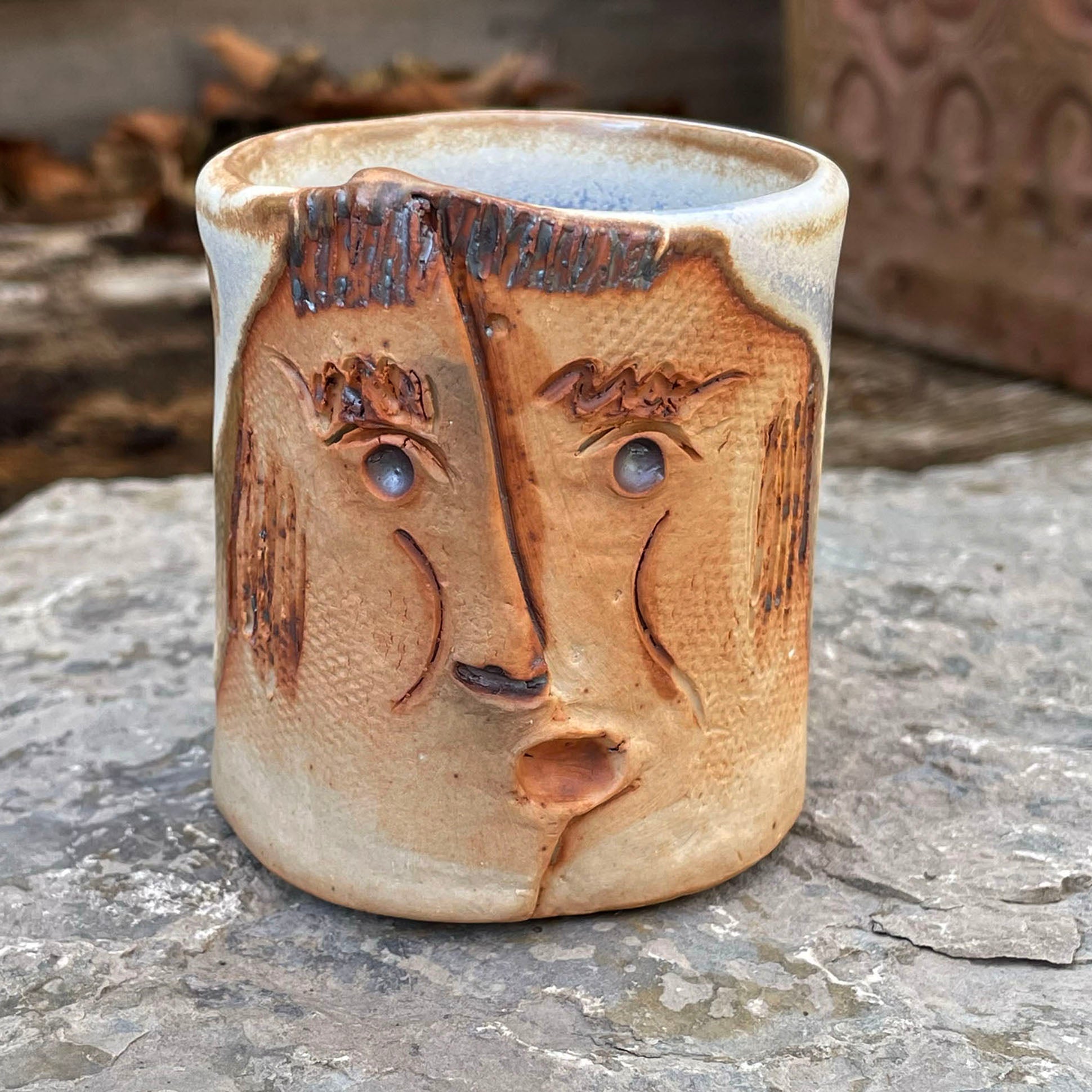 Stoneware Tiny Face Tumbler (#K)