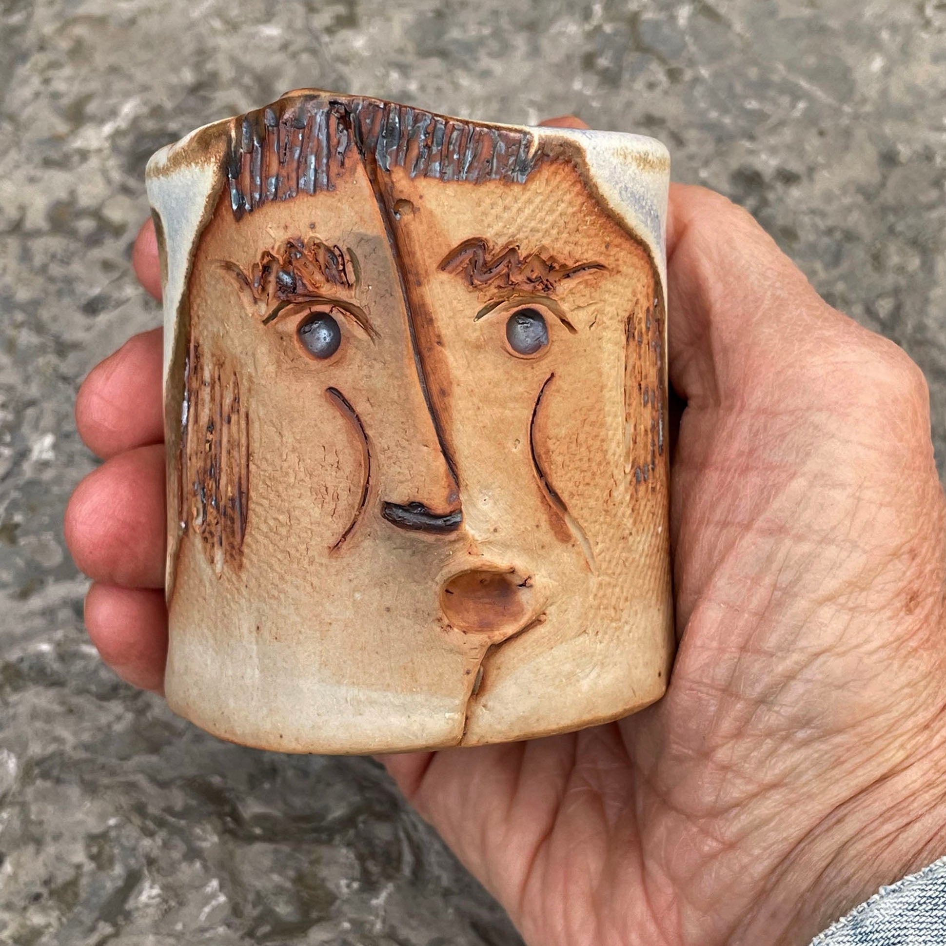 Stoneware Tiny Face Tumbler (#K)