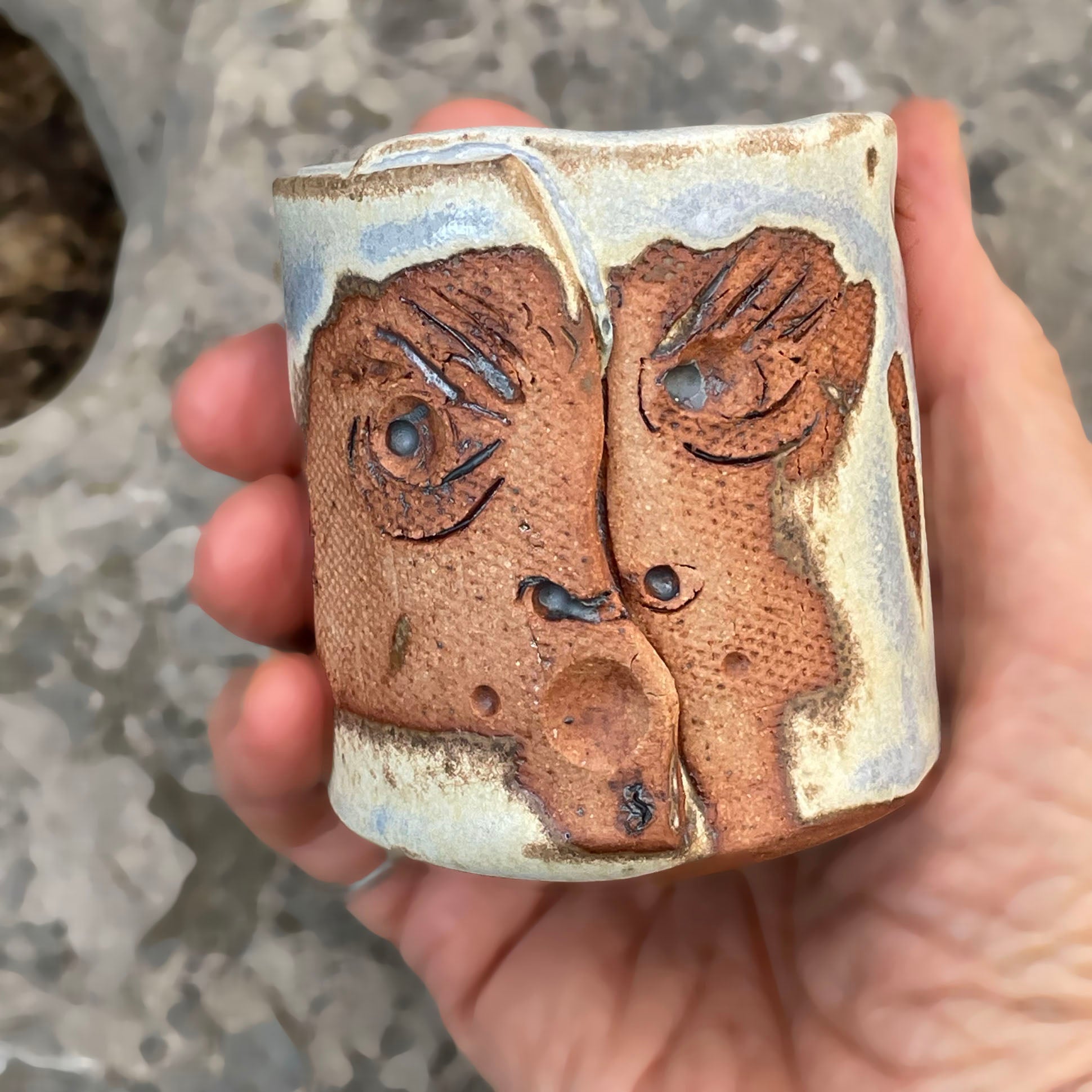 Stoneware Tiny Face Tumbler (#L)