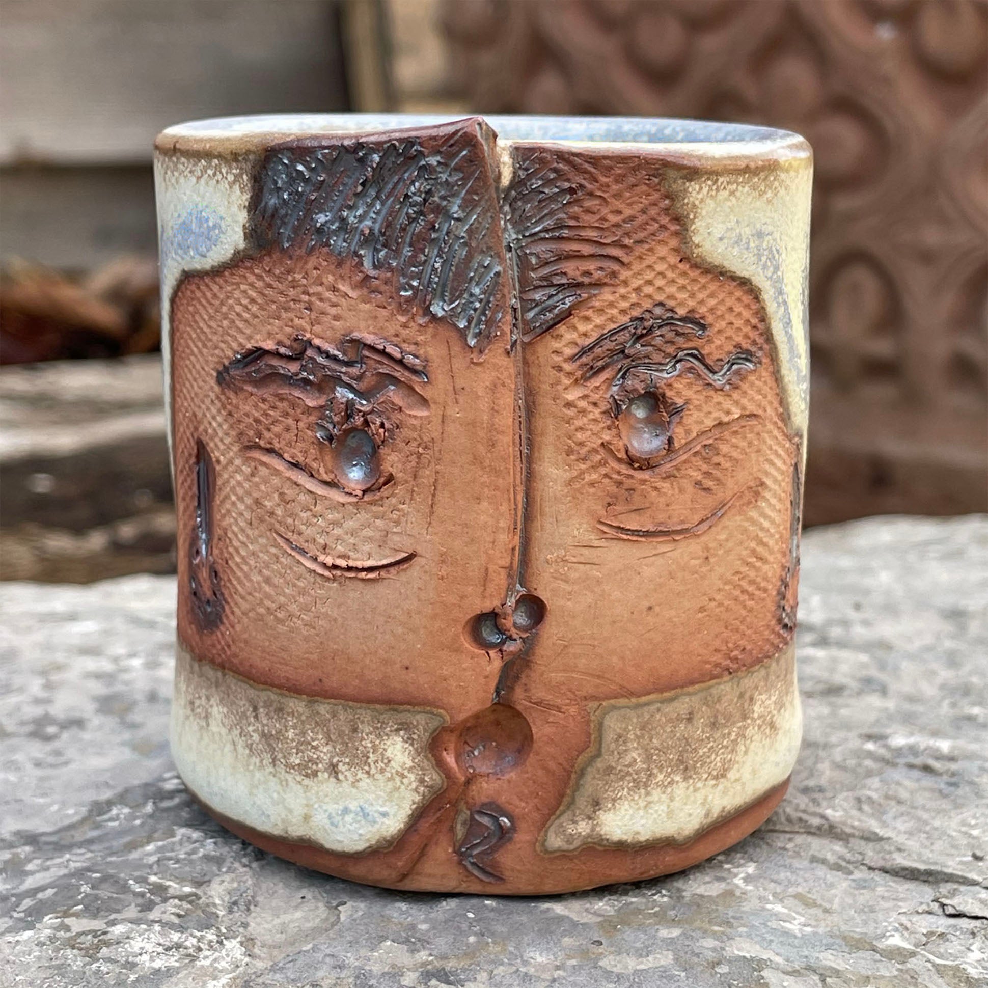 Stoneware Tiny Face Tumbler (#M)