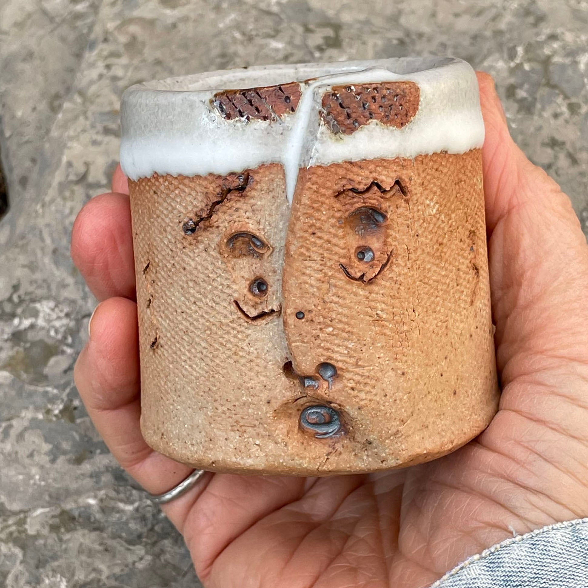 Stoneware Tiny Face Tumbler (#N)