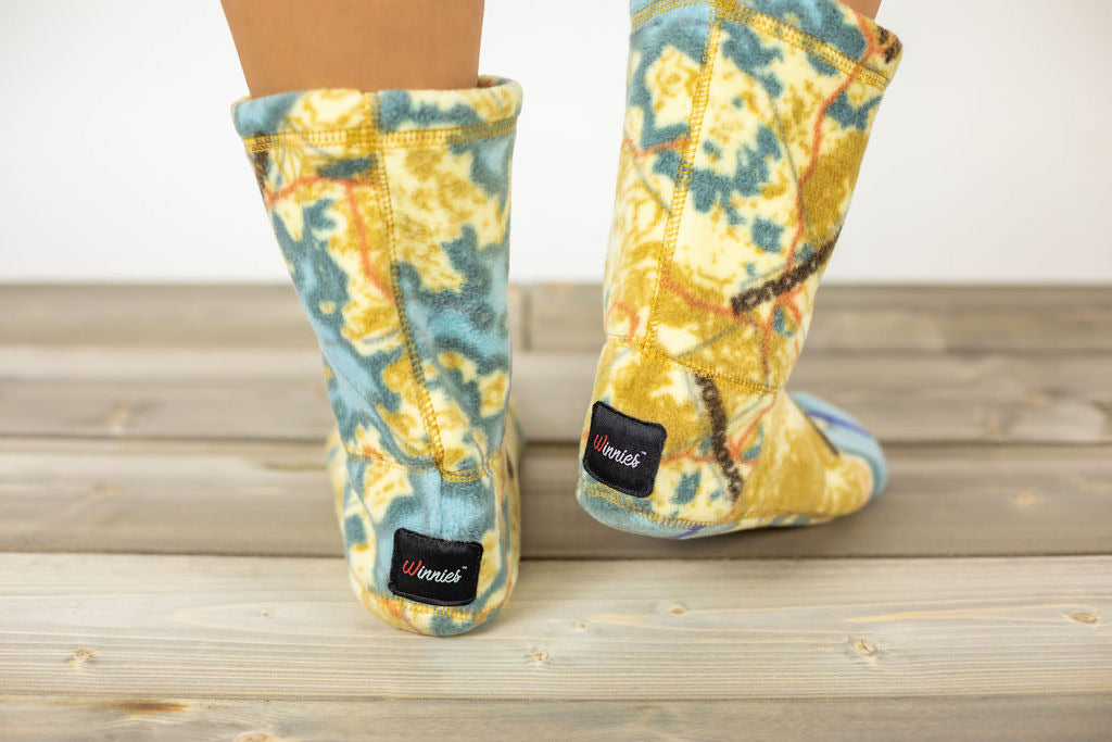 Big Bear Slipper Socks - Lake Winnipesaukee Map