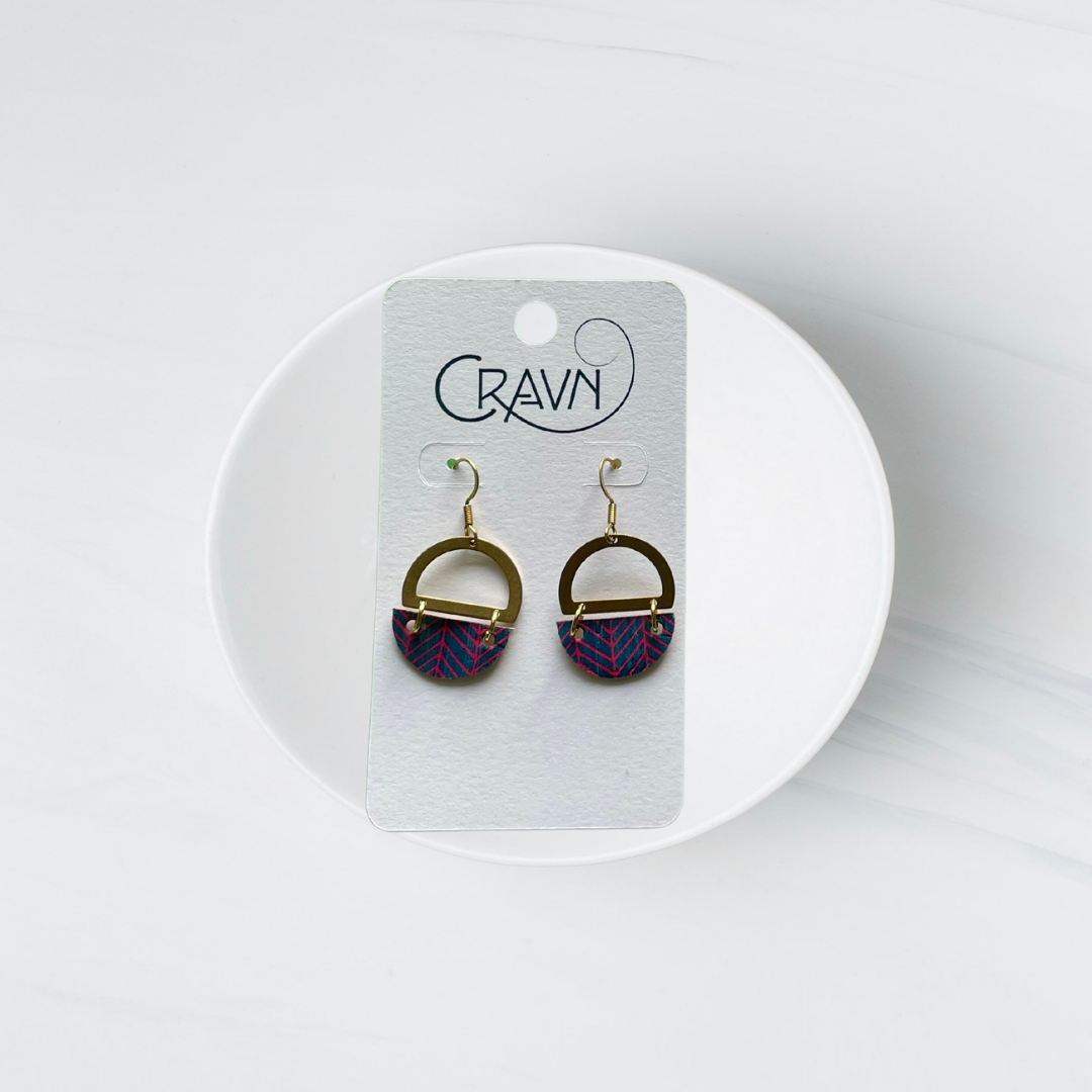 Cork & Brass Circles Earrings