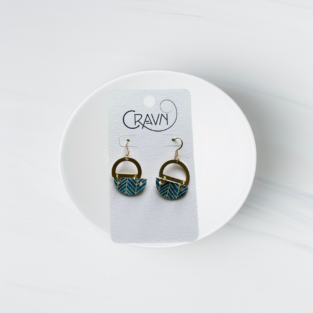 Cork & Brass Circles Earrings