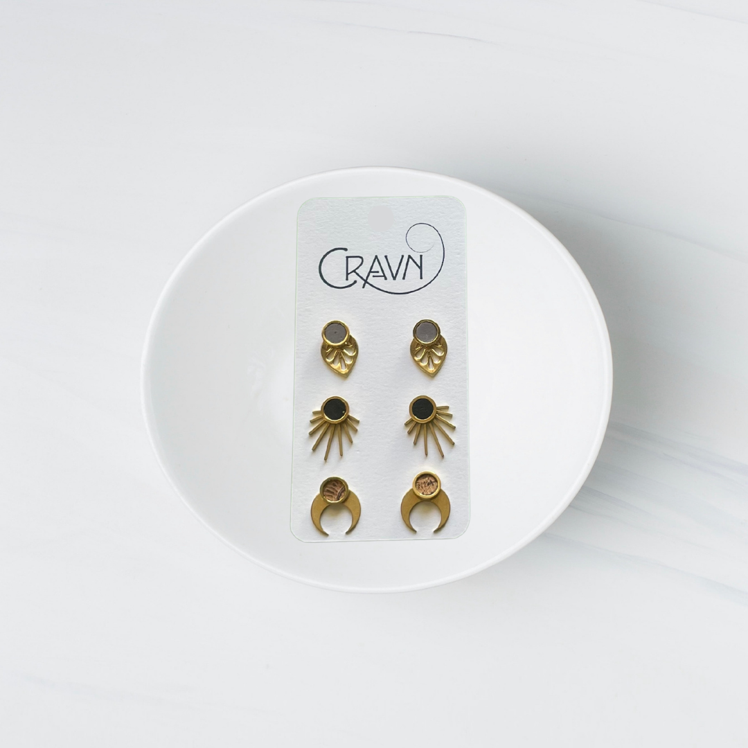 Interchangeable Studs - Brass Three Pack