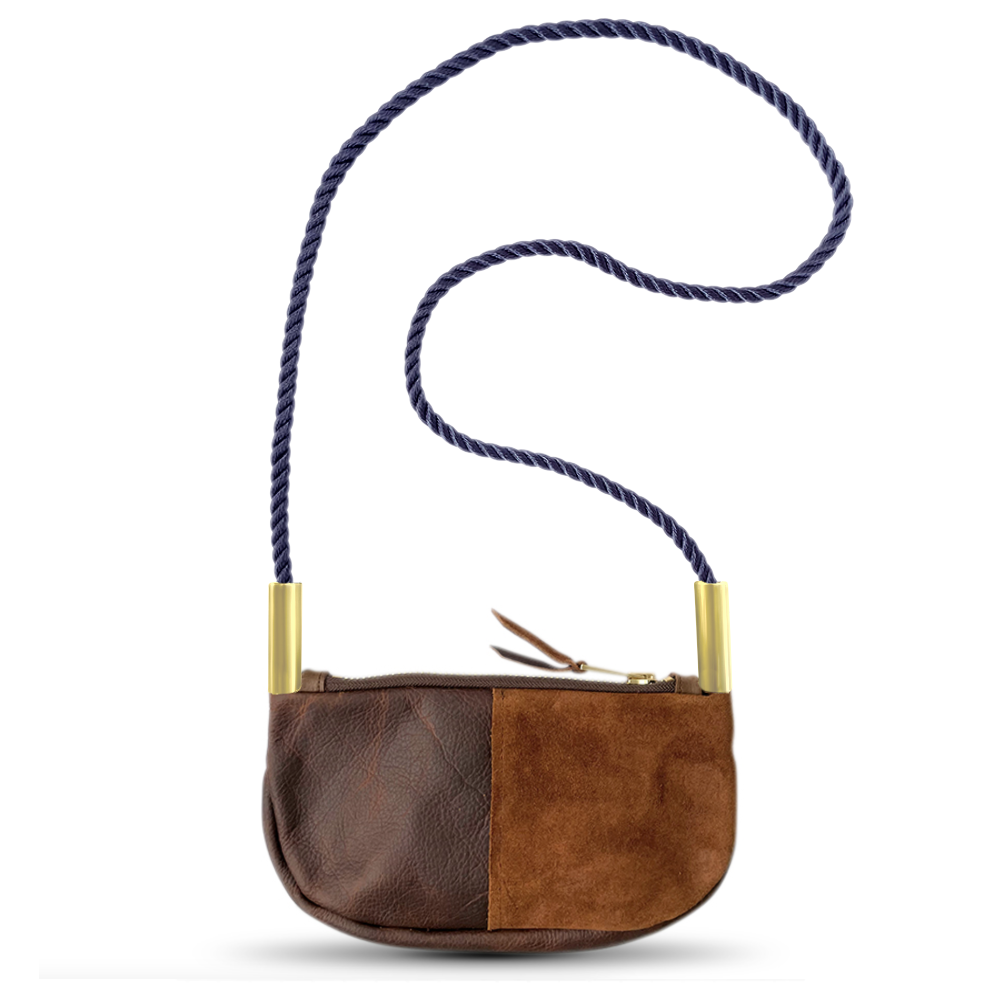 Zip Crossbody in Brown Leather