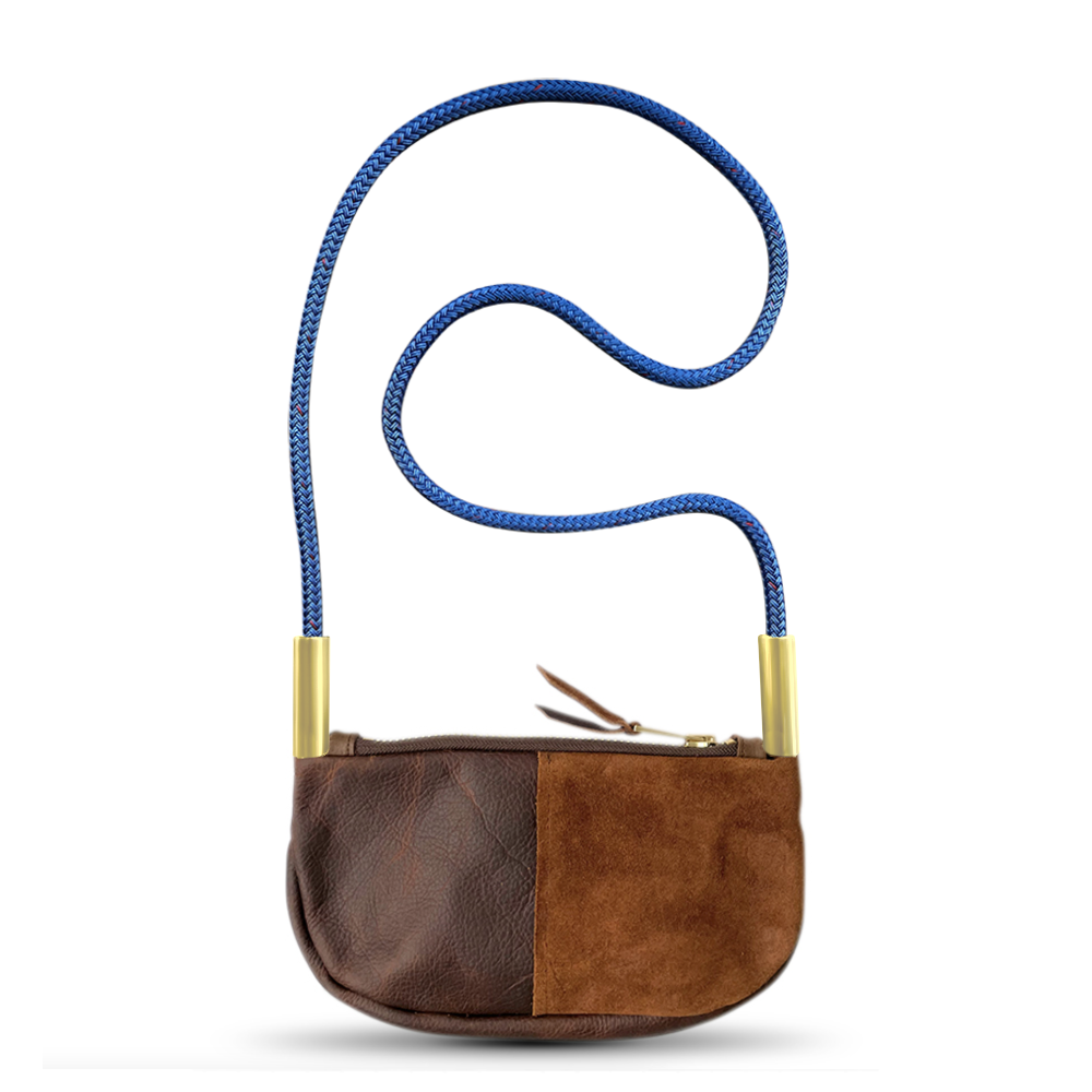 Zip Crossbody in Brown Leather