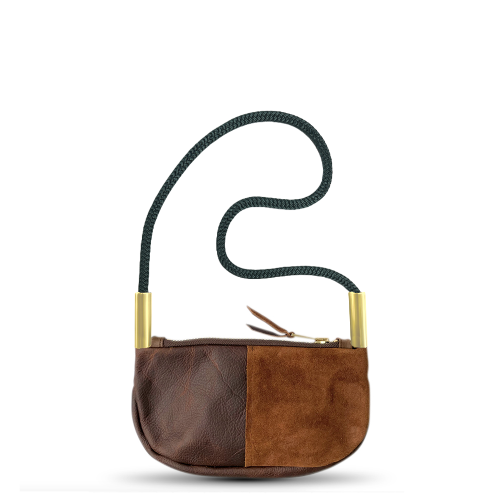 Zip Crossbody in Brown Leather