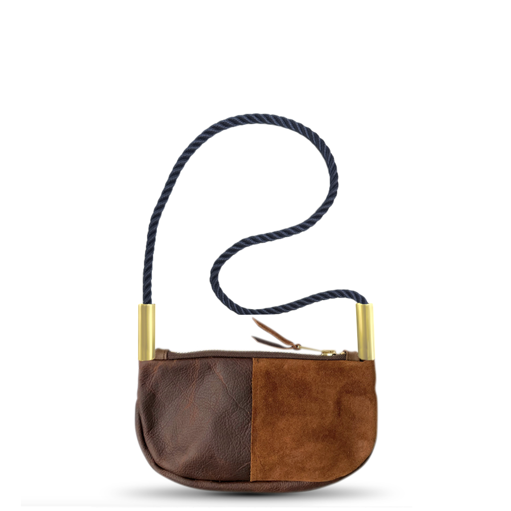 Zip Crossbody in Brown Leather