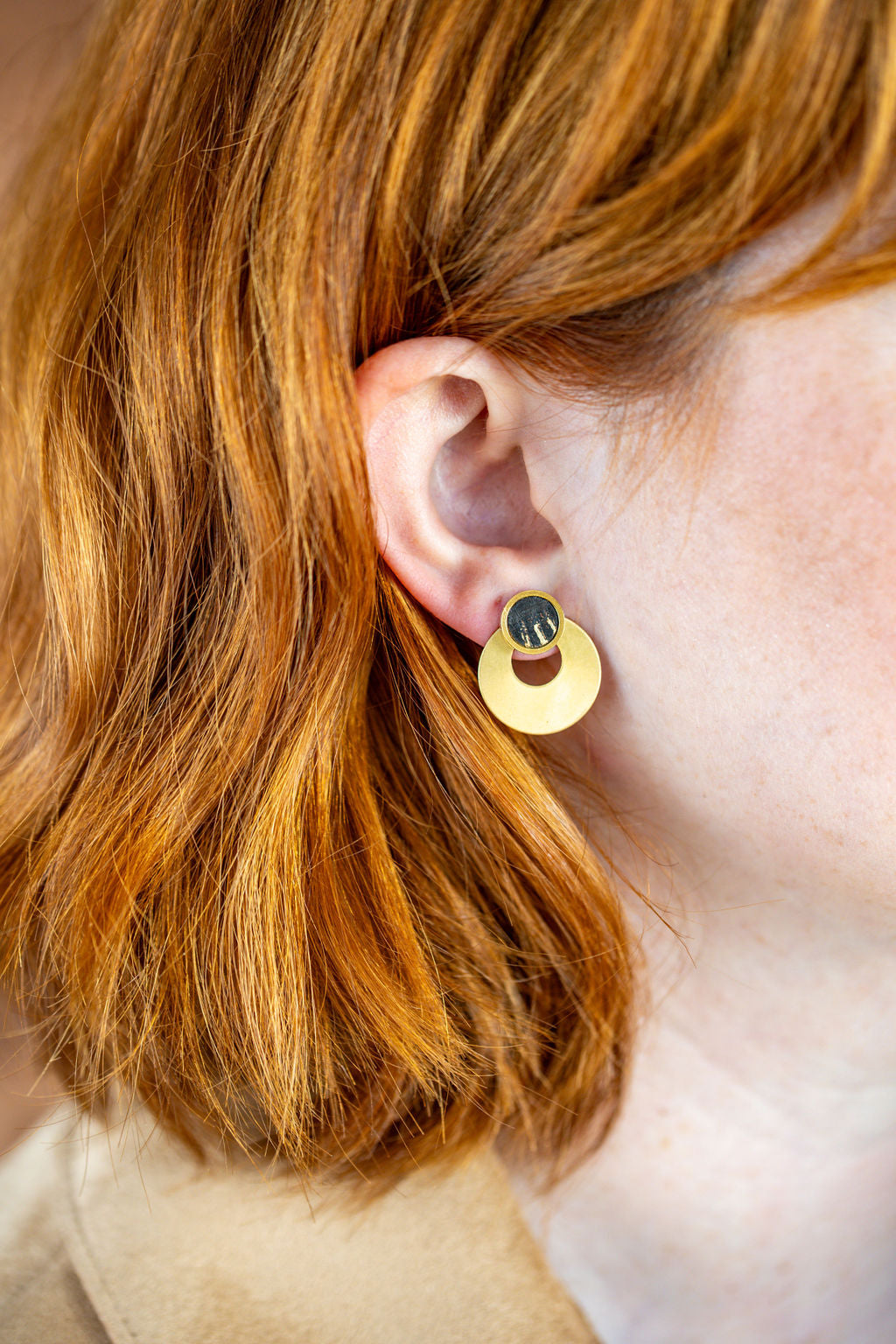 Interchangeable Studs - Brass Small Fringe + Circle