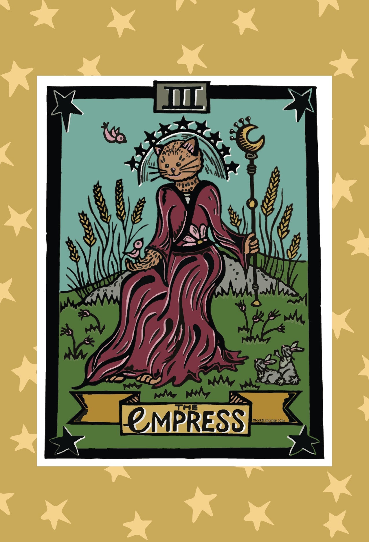 The Empress Tarot 4" x 6" Wood Block - ready to hang